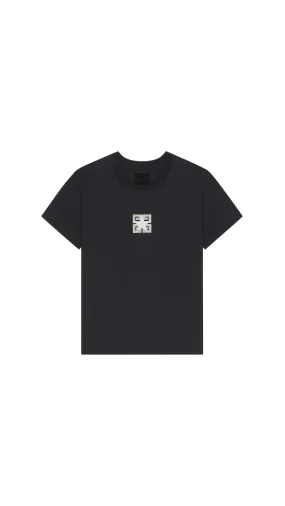 4G Stars Boxy Fit T-shirt In Cotton - Black