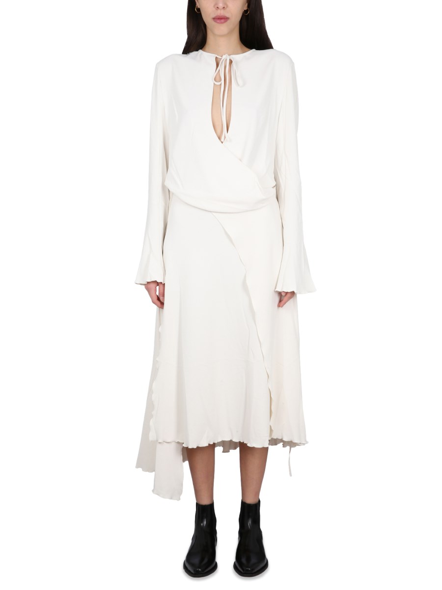 ACNE STUDIOS    LACE-UP WRAP DRESS