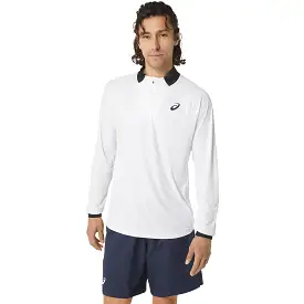 Asics Jacket Court LS Half Zip Heren Wit Zwart