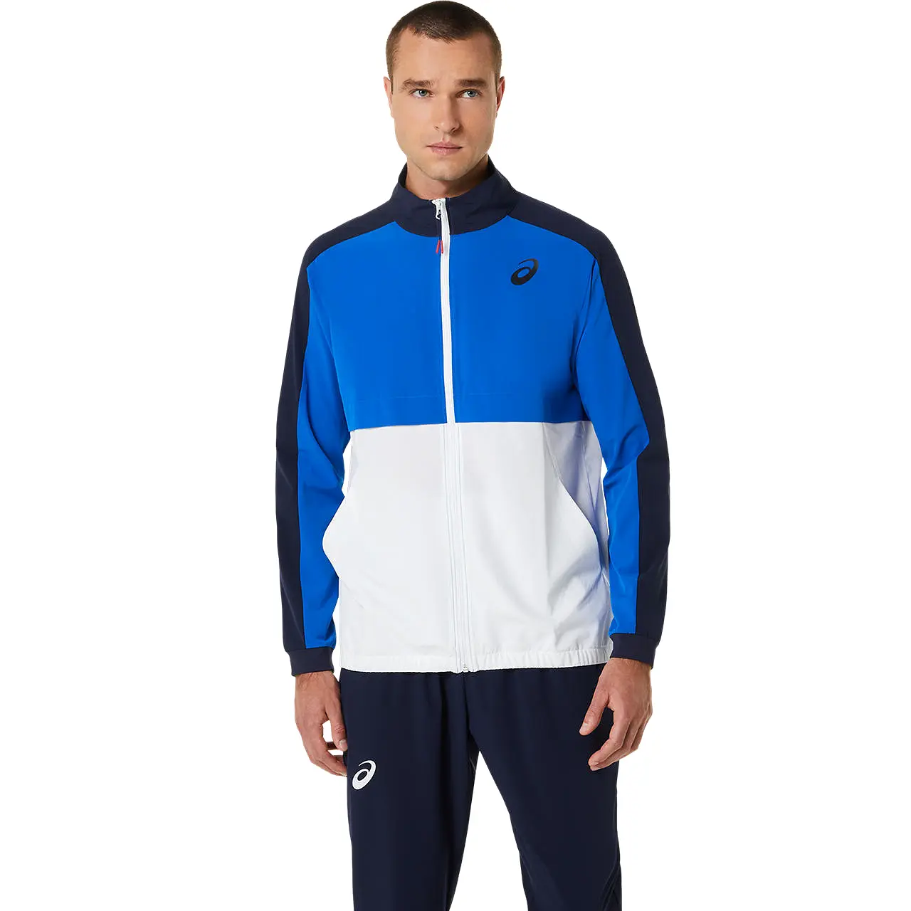 Asics Jacket Match Heren Blauw Wit