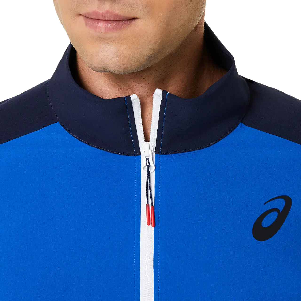 Asics Jacket Match Heren Blauw Wit