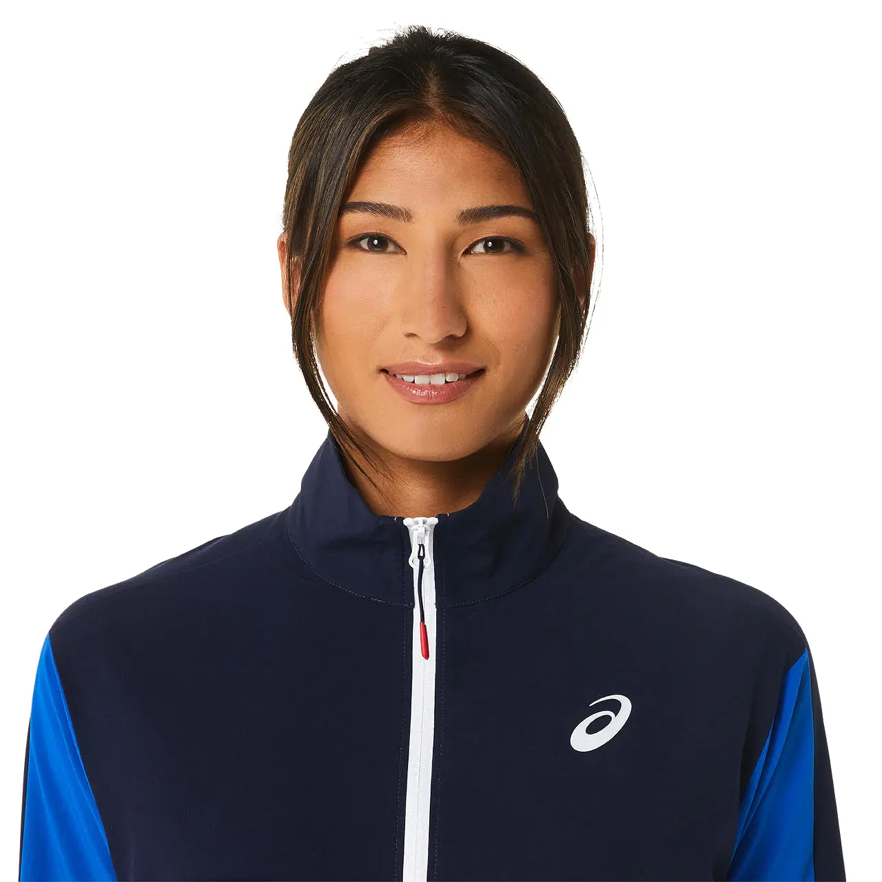 Asics Women Match Jacket Dames Blauw Wit