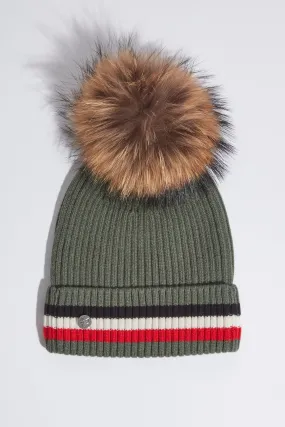 Aston Merino Wool Pom Pom Hat - Khaki