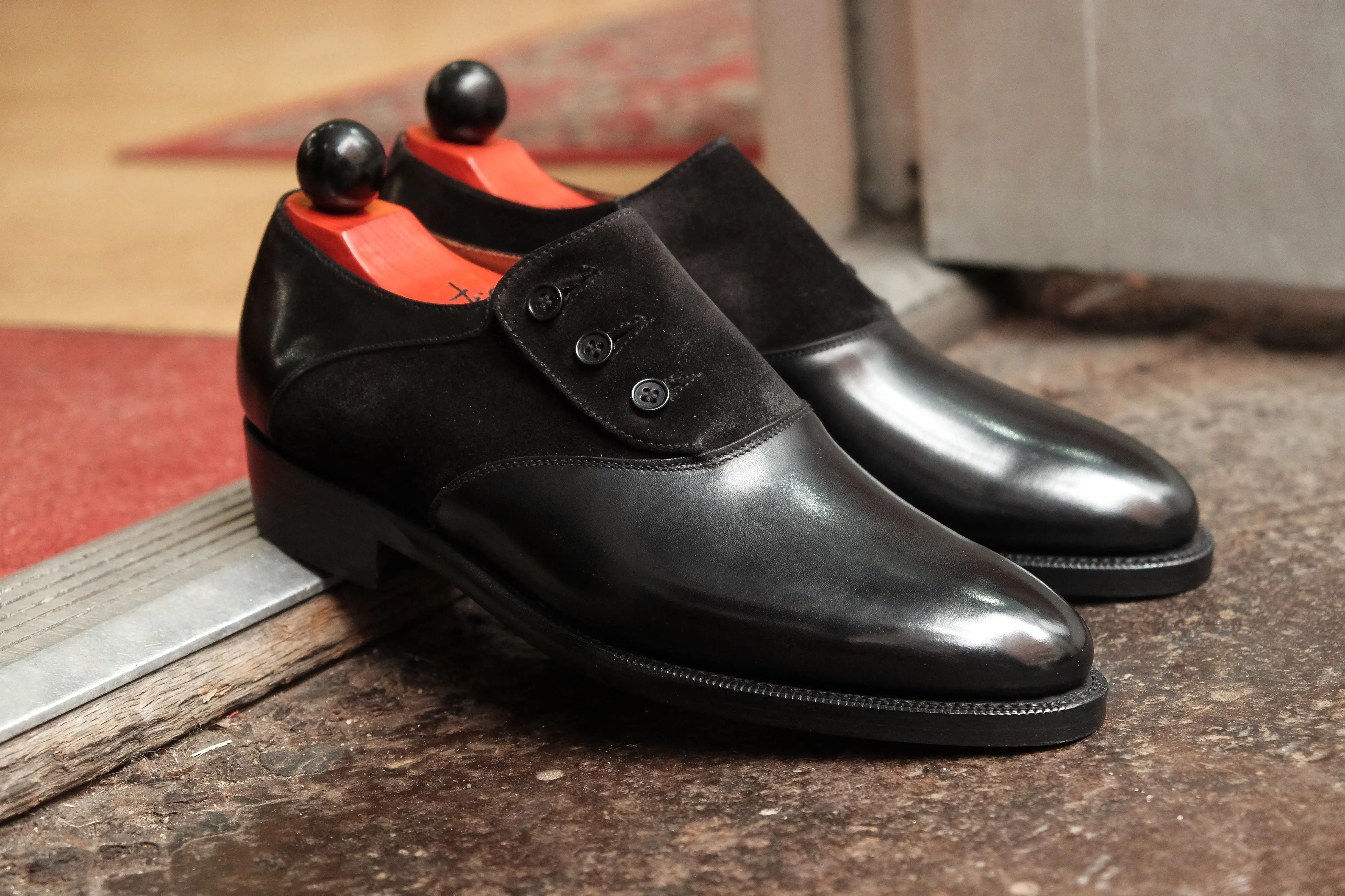 Aurora - MTO - Black Calf / Black Suede - TMG Last - Double Leather Sole