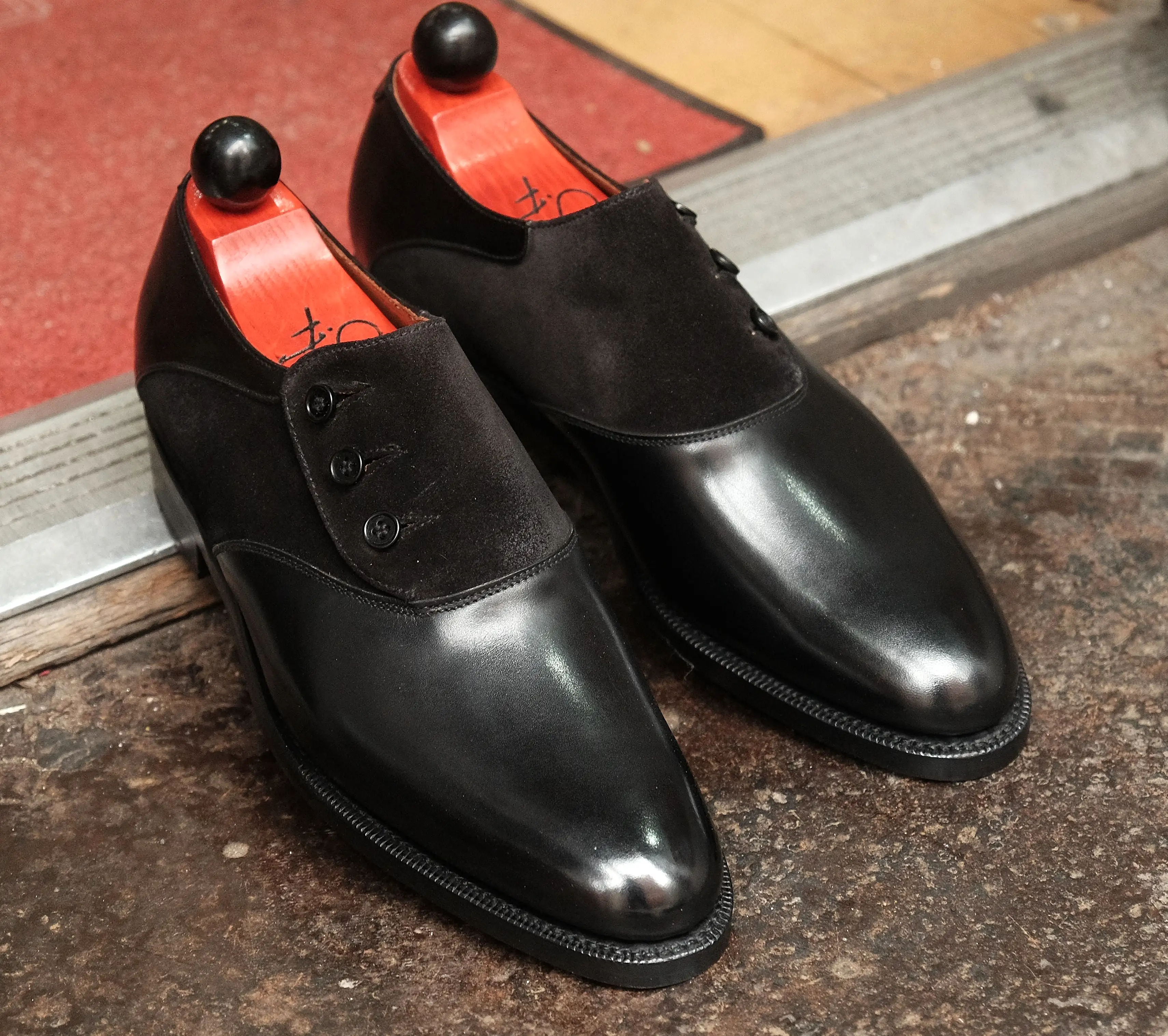 Aurora - MTO - Black Calf / Black Suede - TMG Last - Double Leather Sole