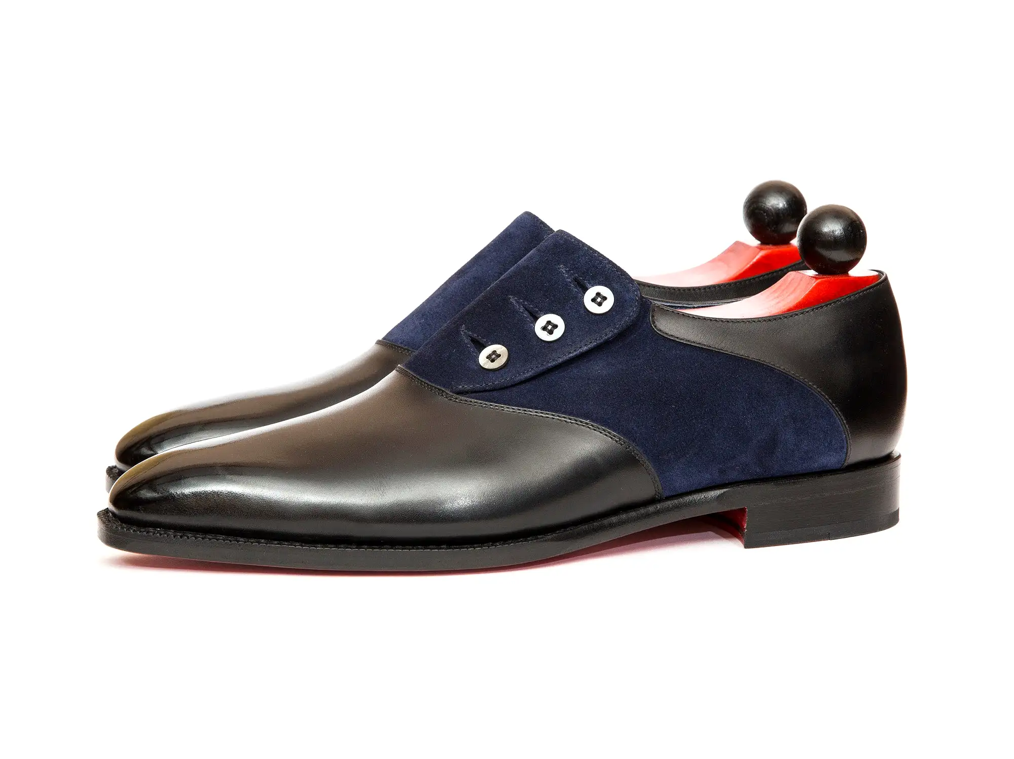 Aurora - MTO - Black Calf / Navy Suede - LPB Last - Single Leather Sole