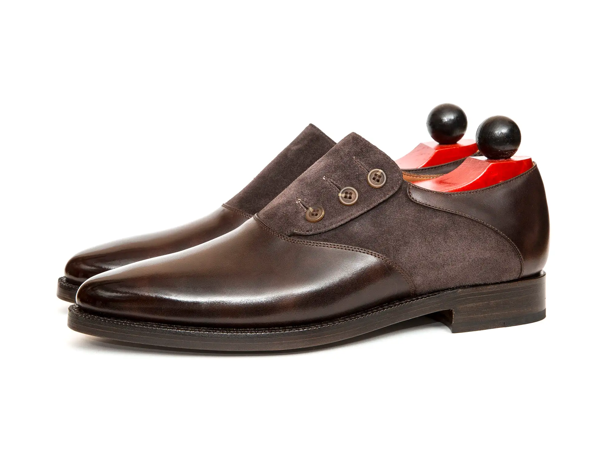 Aurora - MTO - Dark Brown Museum Calf / Dark Brown Suede - JKF Last - Double Leather Sole