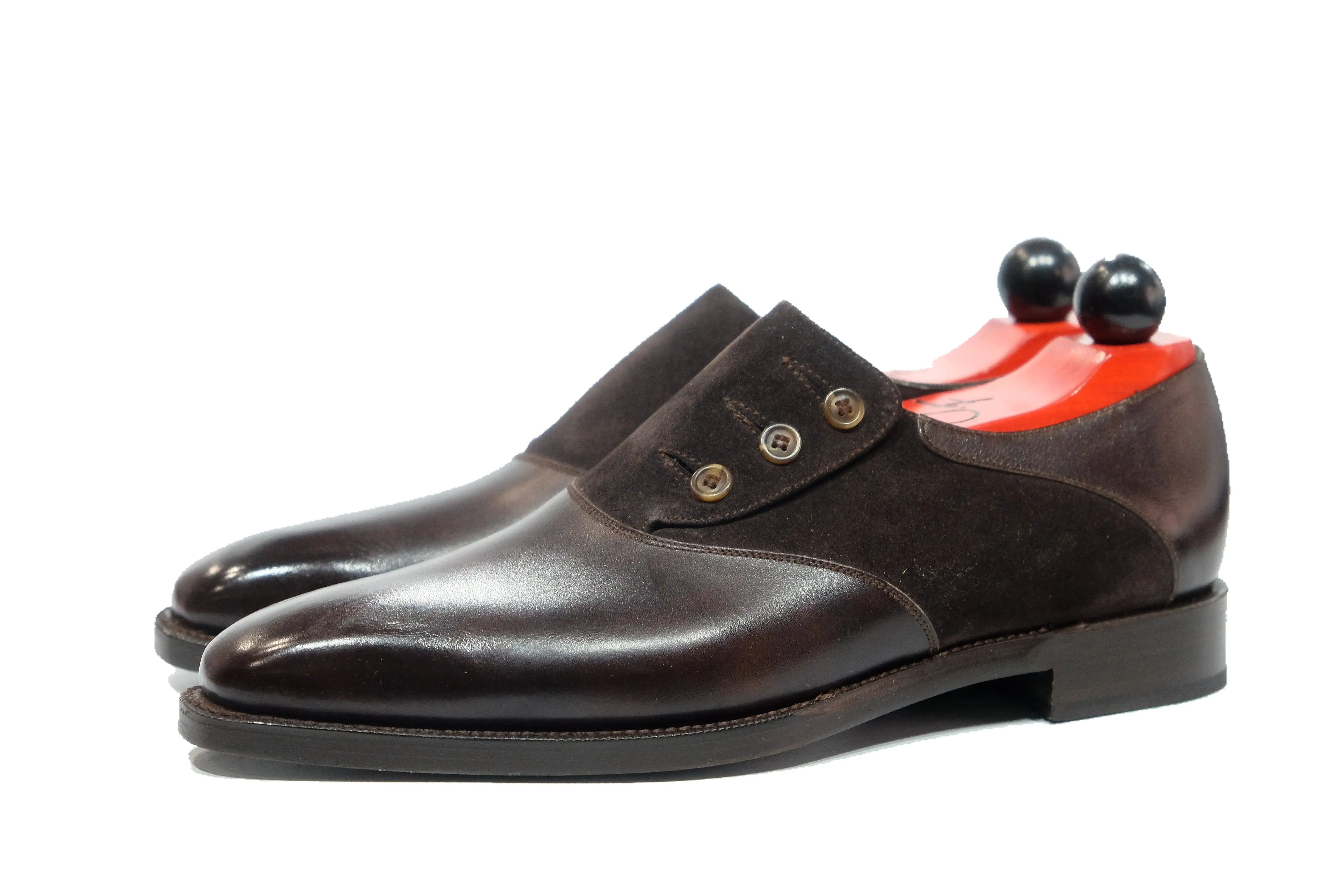 Aurora - MTO - Dark Brown Museum Calf / Dark Brown Suede - MGF Last - Double Leather Sole