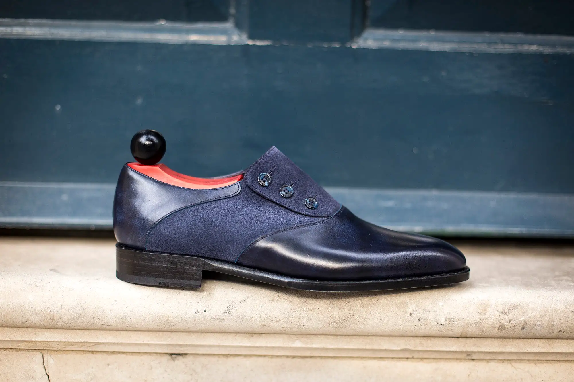 Aurora - MTO - Navy Museum Calf / Navy Suede - LPB Last - Single Leather Sole