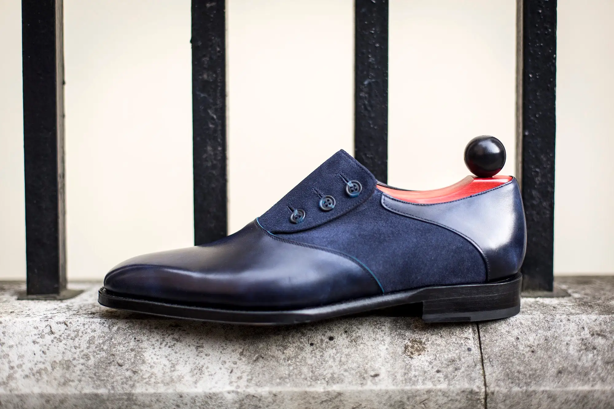 Aurora - MTO - Navy Museum Calf / Navy Suede - LPB Last - Single Leather Sole