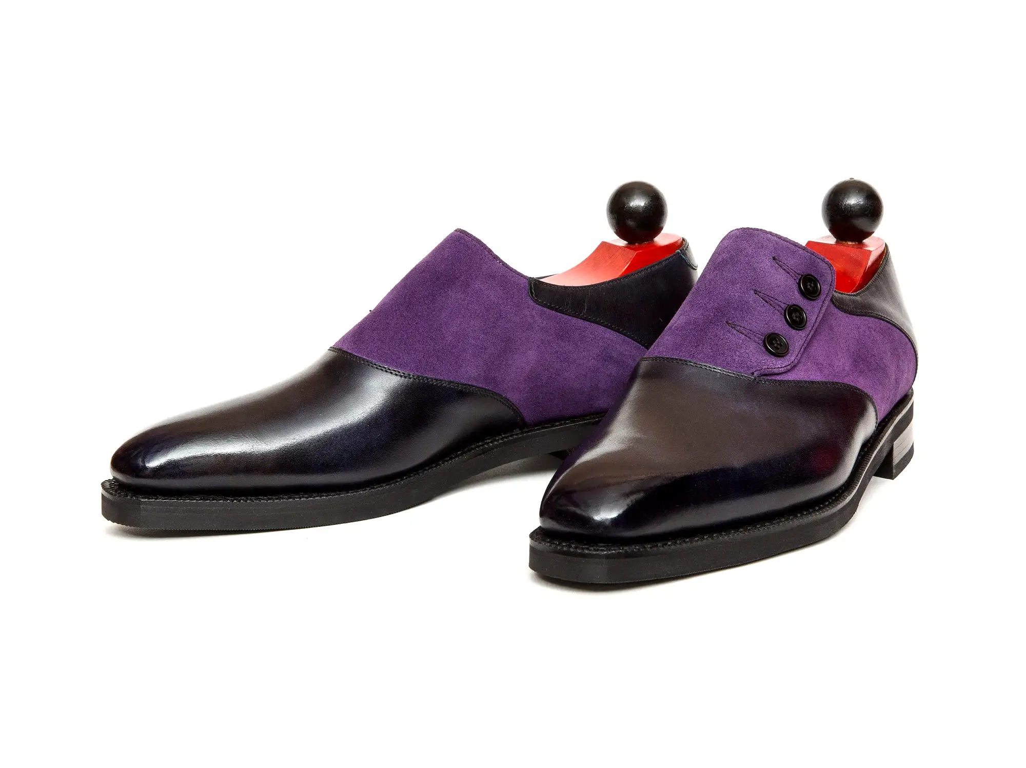 Aurora - MTO - Navy Museum Calf / Purple Suede - LPB Last - City Rubber Sole