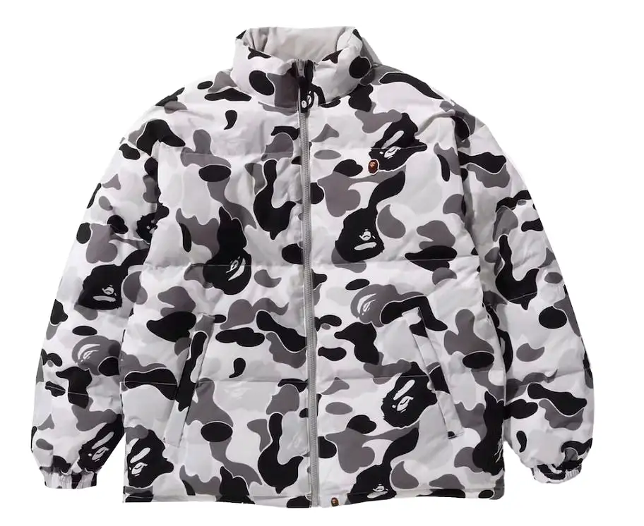 BAPE ABC CAMO REVERSIBLE DOWN JACKET GREY