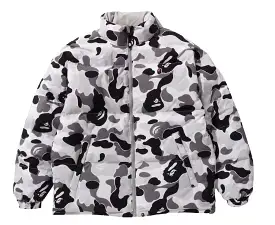 BAPE ABC CAMO REVERSIBLE DOWN JACKET GREY