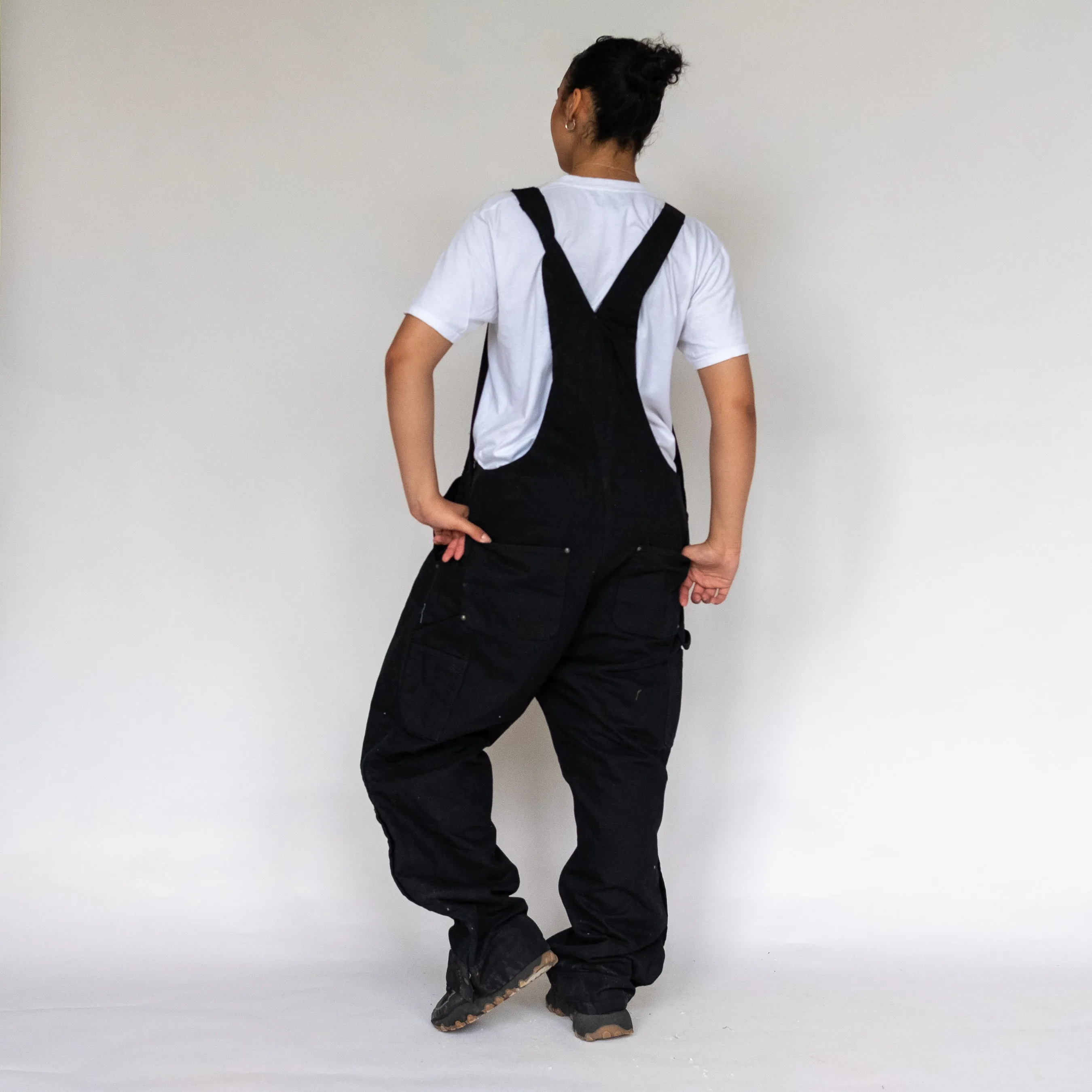 Black 90s Carhartt Deadstock Canvas Baggy Dungarees (L)