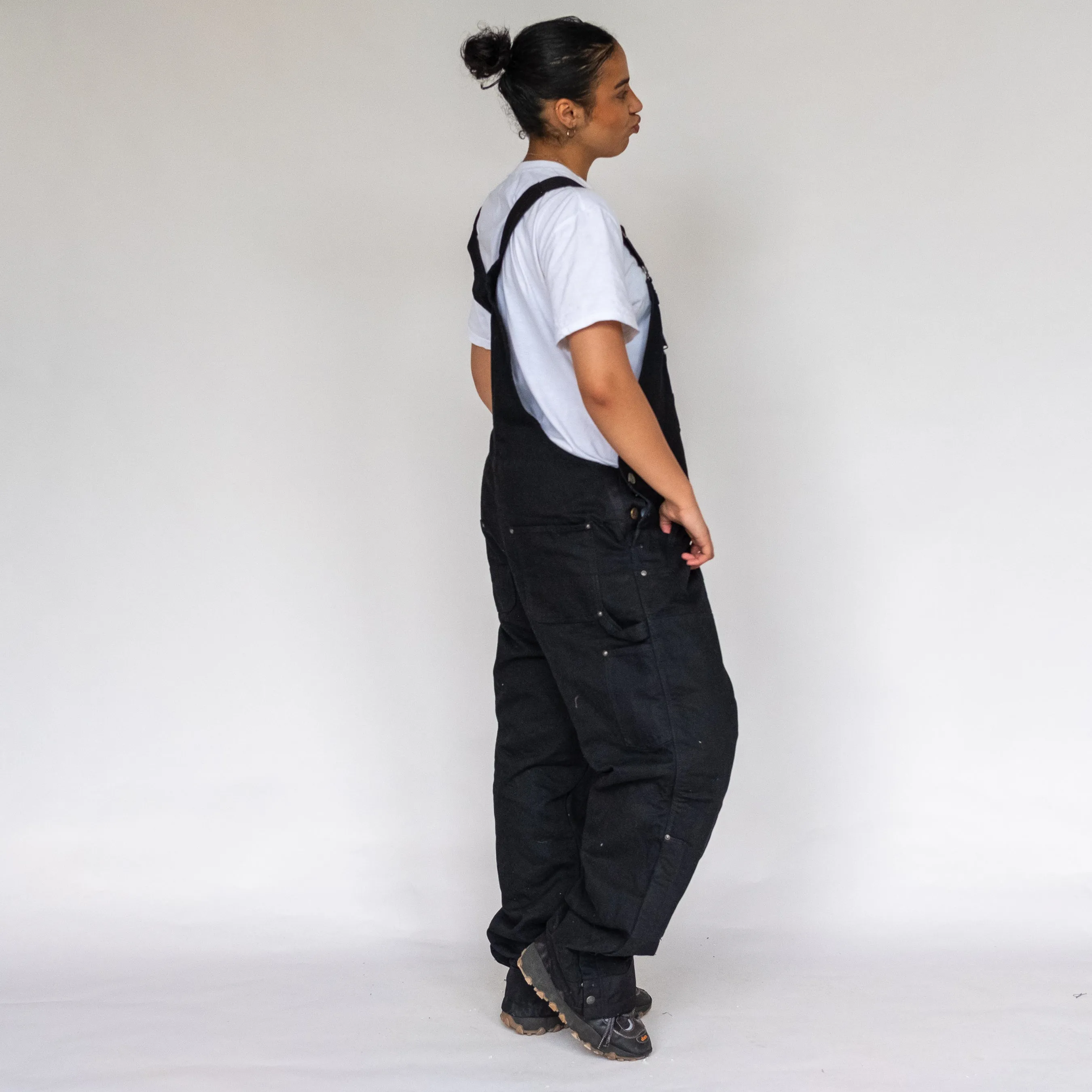 Black 90s Carhartt Deadstock Canvas Baggy Dungarees (L)