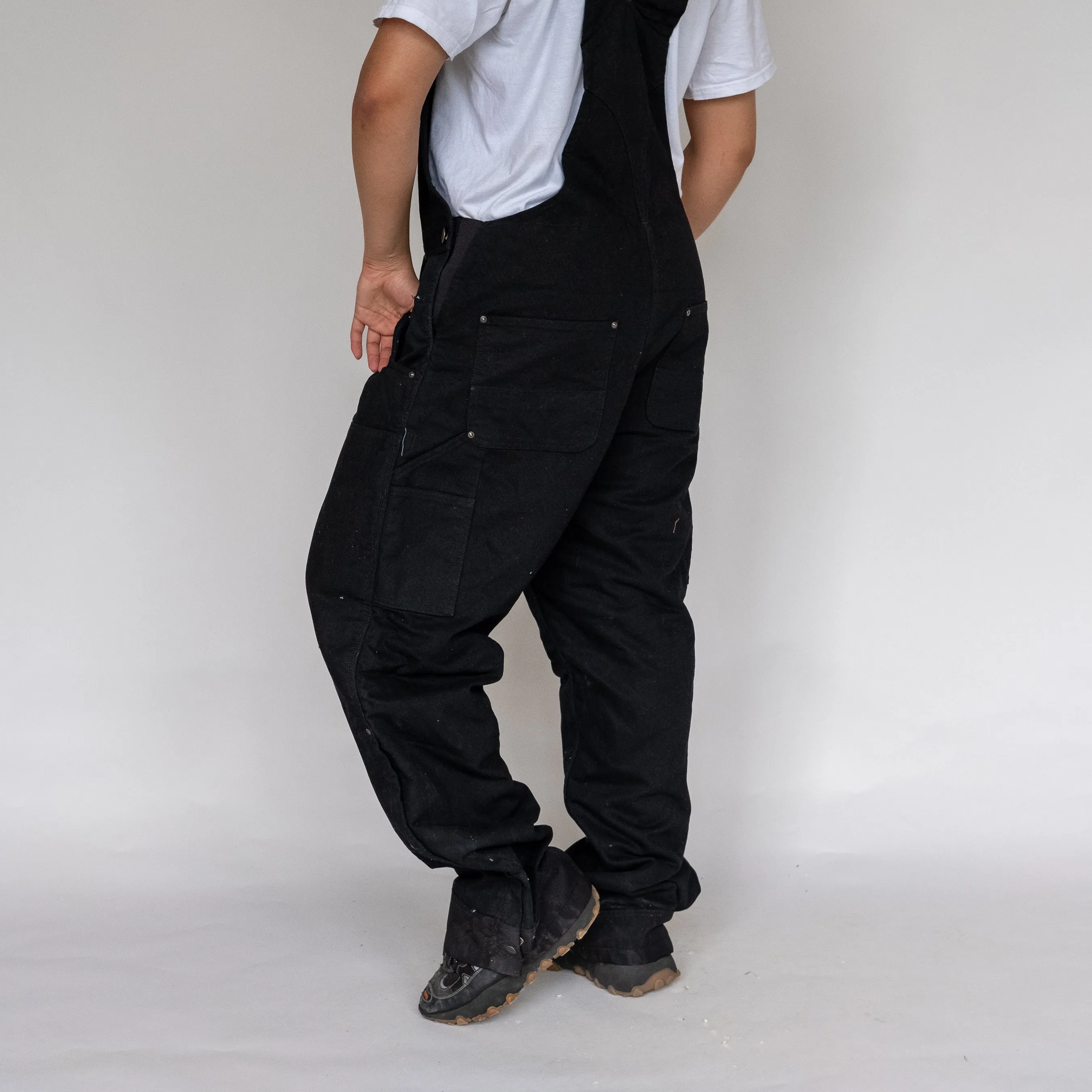 Black 90s Carhartt Deadstock Canvas Baggy Dungarees (L)