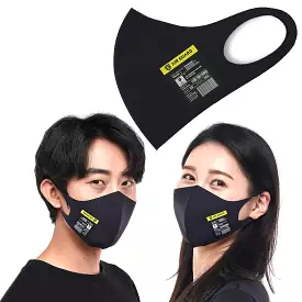 Black Air Guard Face Masks Label Seamless Breathable Washable Reusable Comfortable non-woven cloth lightweight UV protection