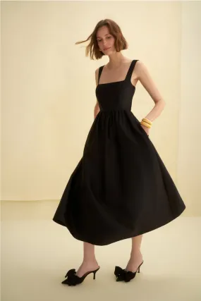 Black Dupioni Esme Dress