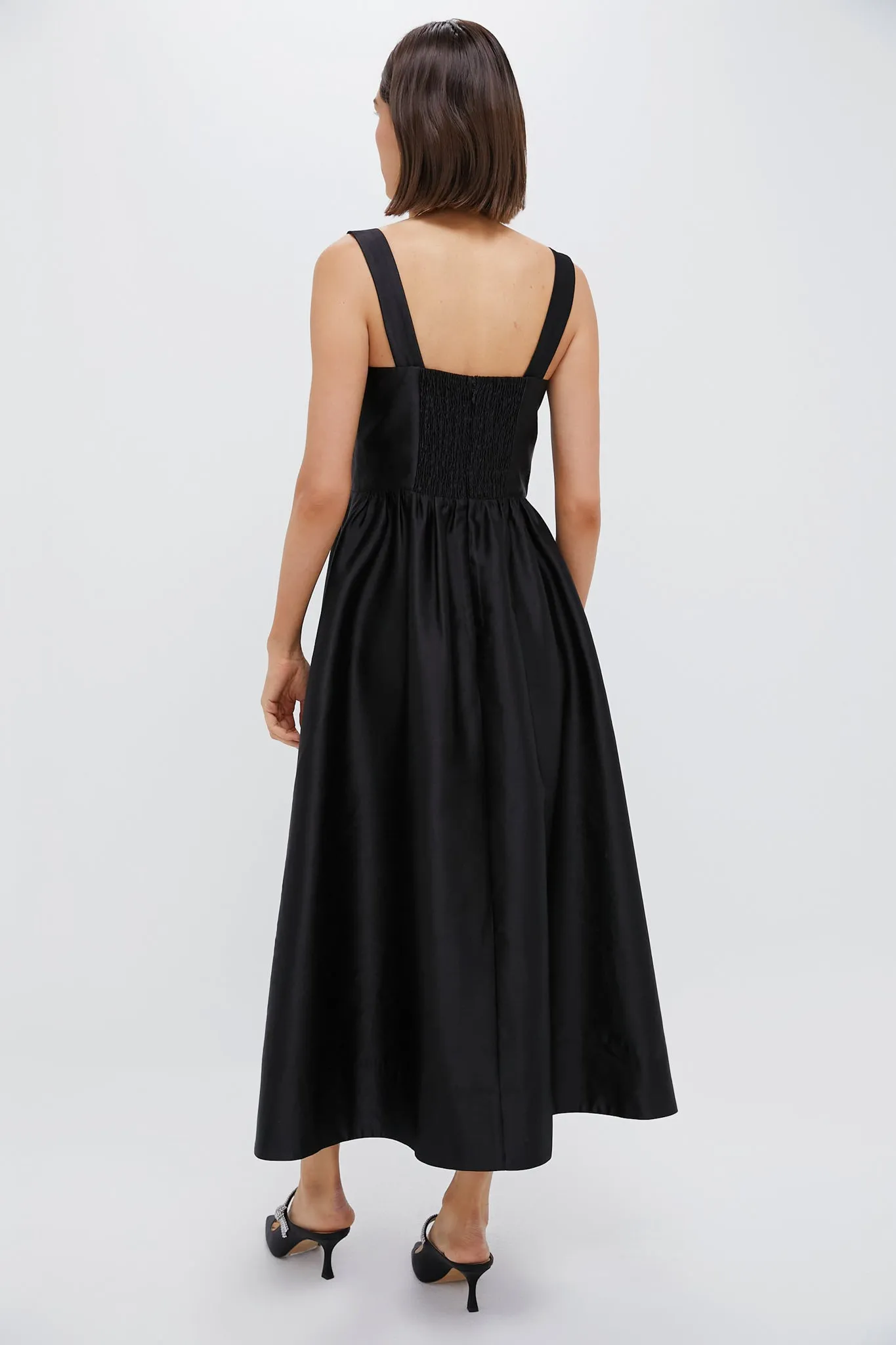 Black Dupioni Esme Dress