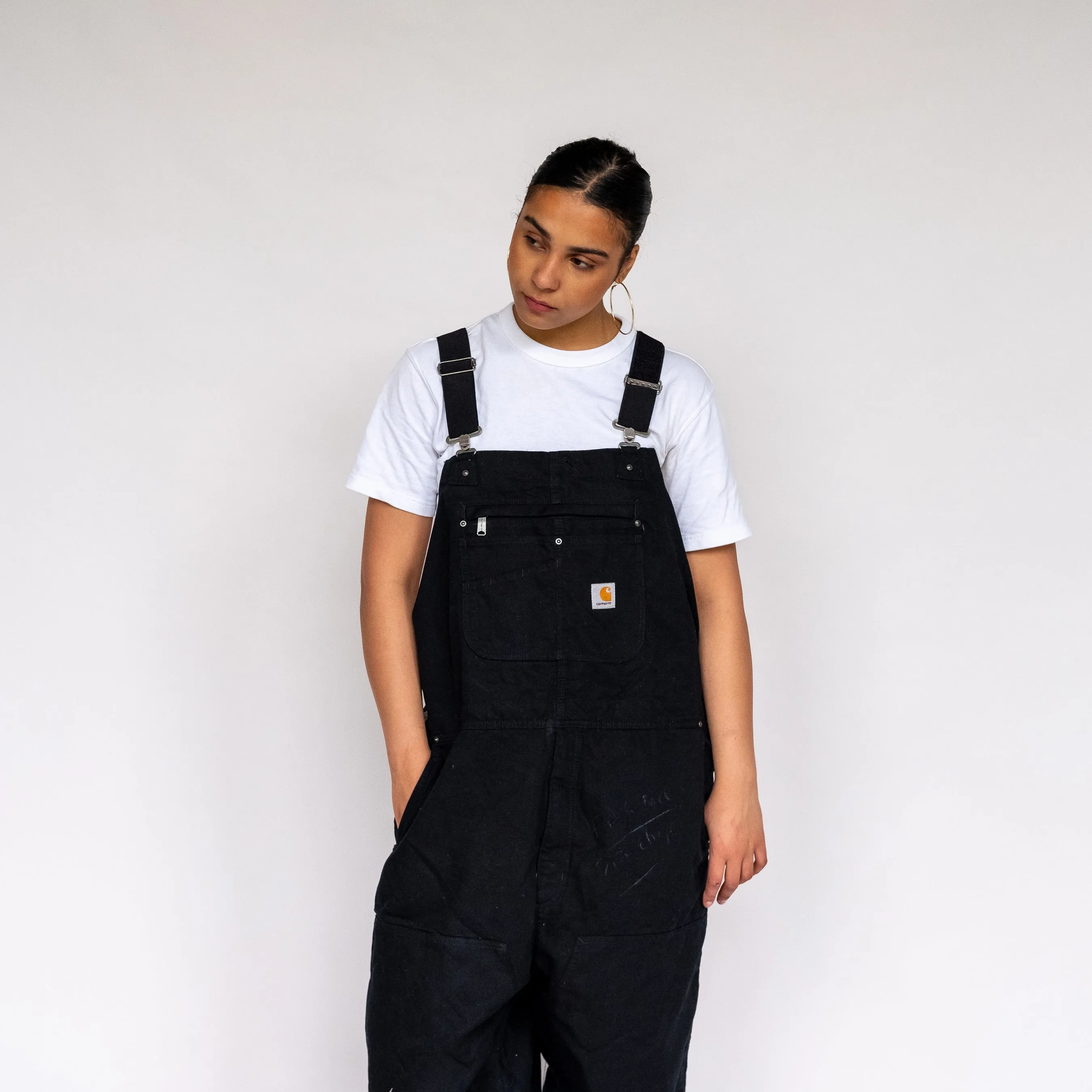 Black y2ks Carhartt Deadstock Canvas Baggy Dungarees (L)