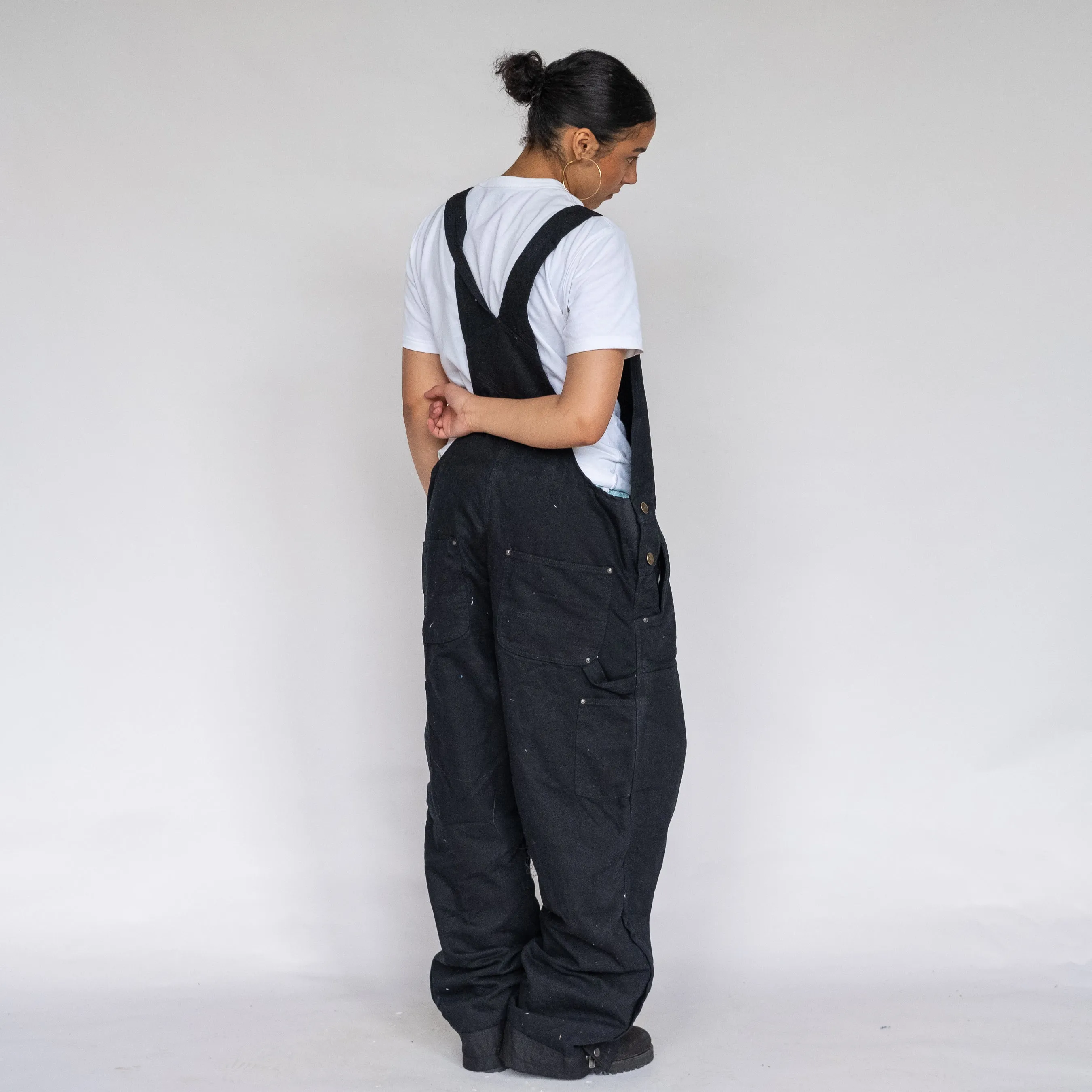 Black y2ks Carhartt Deadstock Canvas Baggy Dungarees (L)