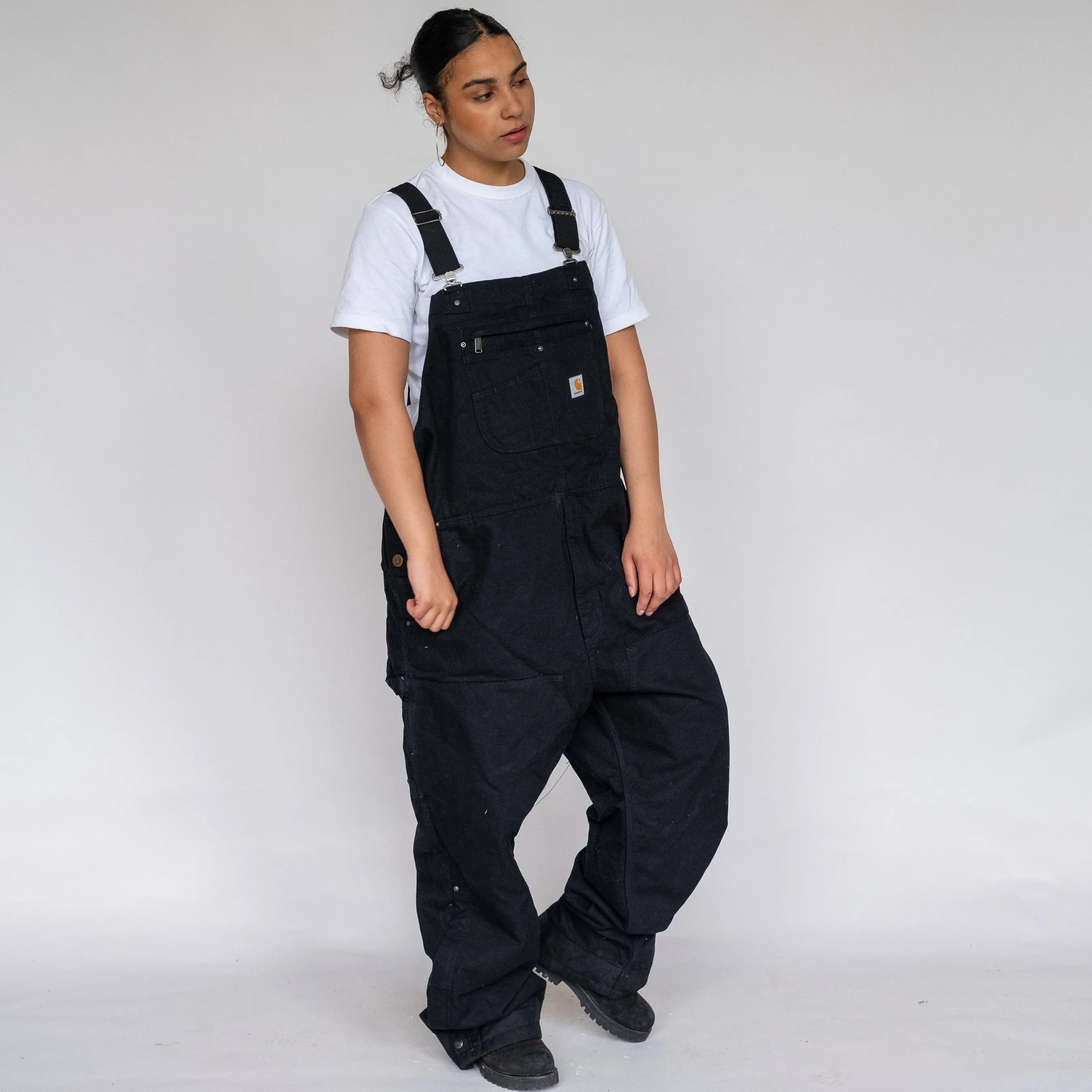 Black y2ks Carhartt Deadstock Canvas Baggy Dungarees (L)