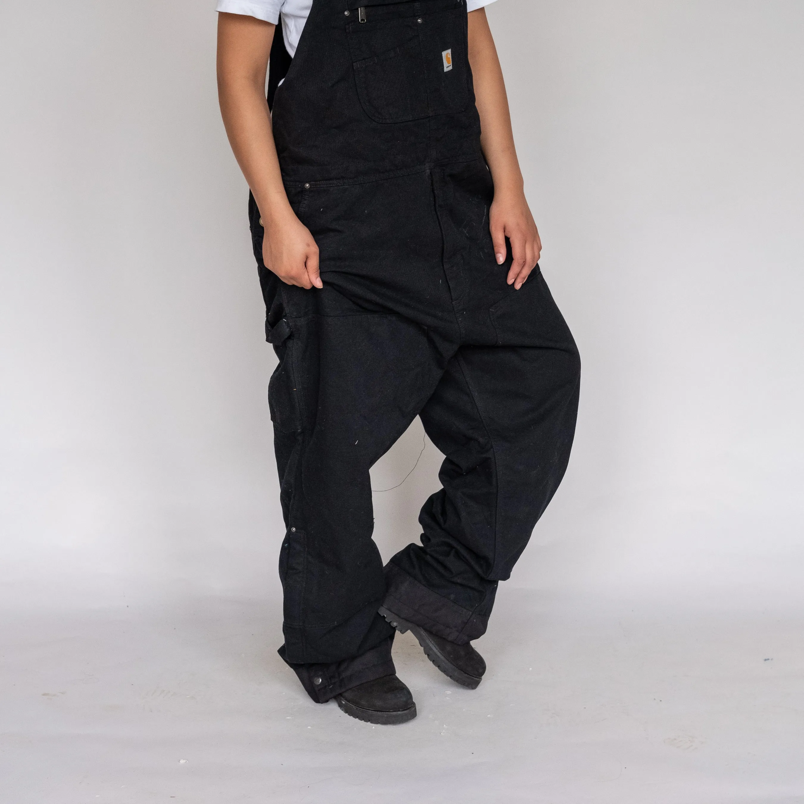 Black y2ks Carhartt Deadstock Canvas Baggy Dungarees (L)