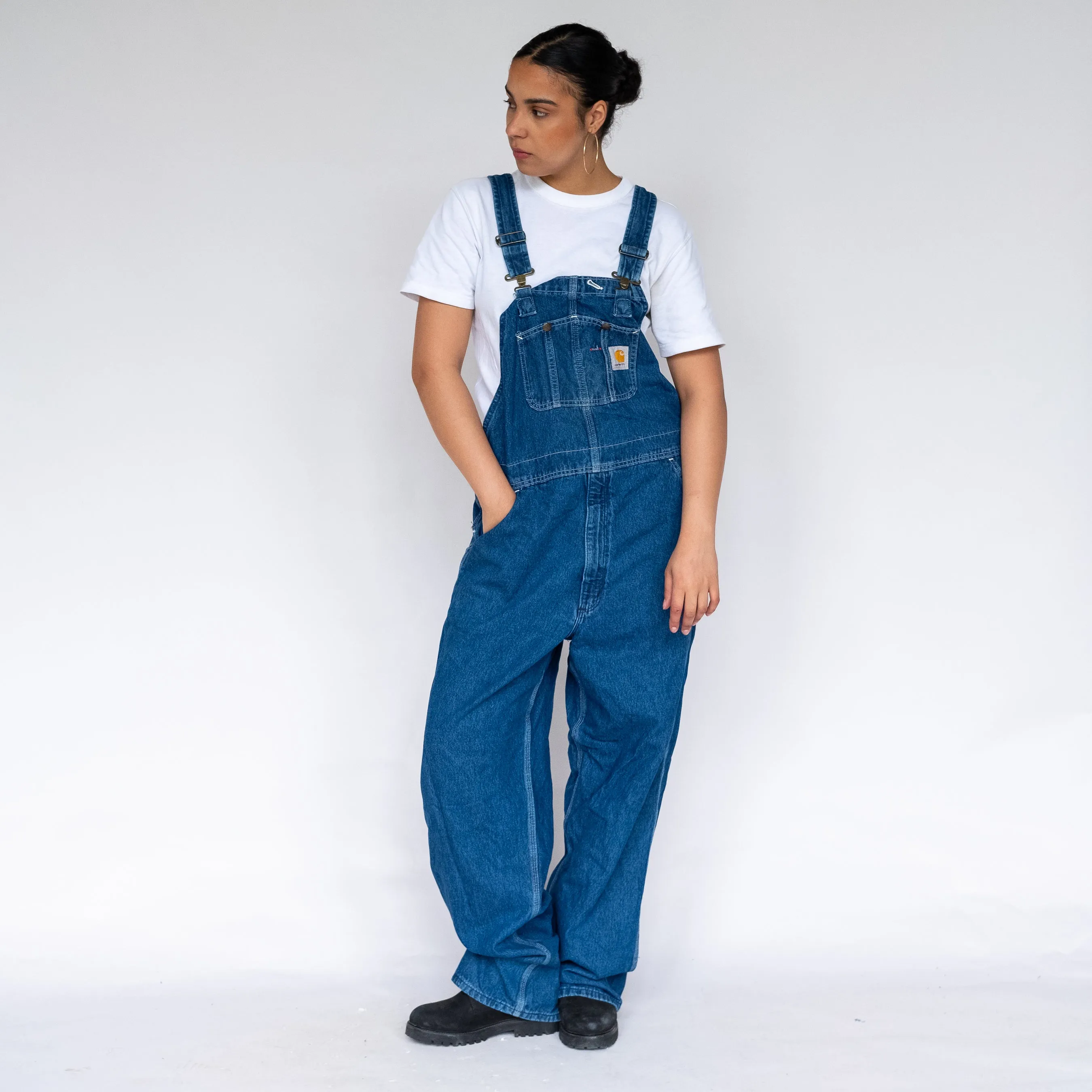 Blue 90s Carhartt Denim Baggy Dungarees (L)