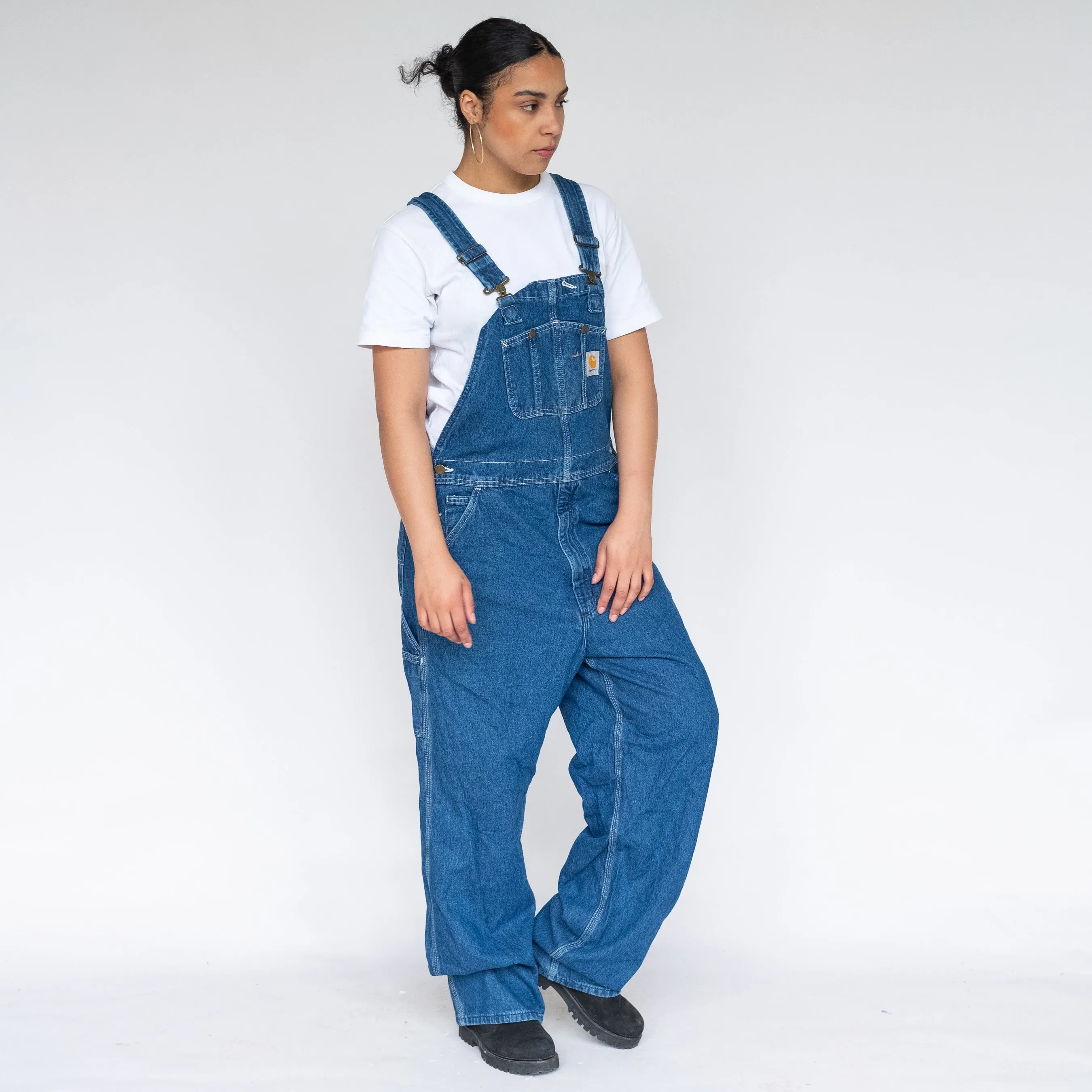 Blue 90s Carhartt Denim Baggy Dungarees (L)