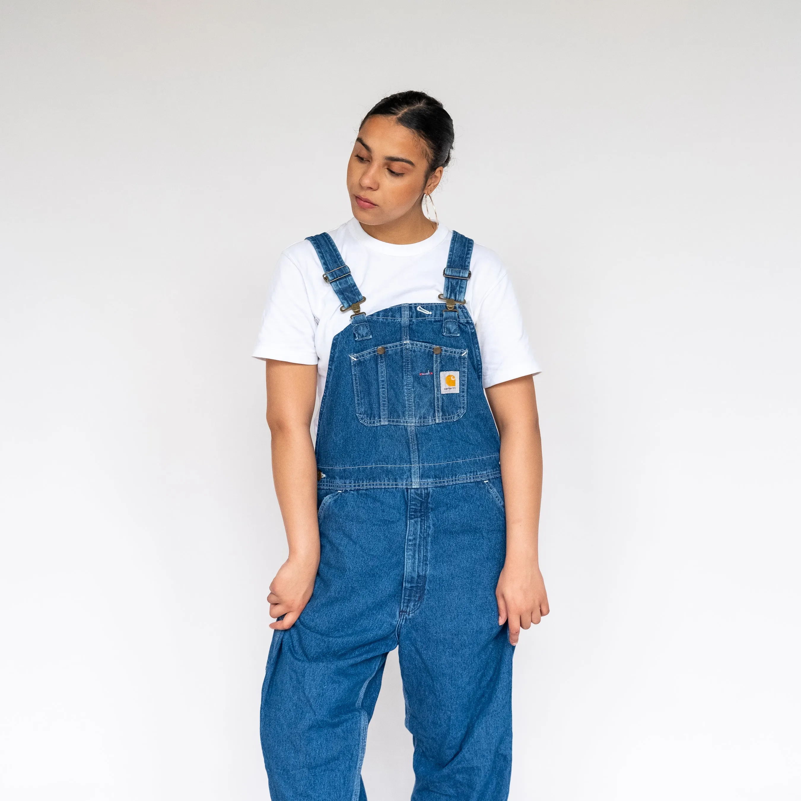 Blue 90s Carhartt Denim Baggy Dungarees (L)