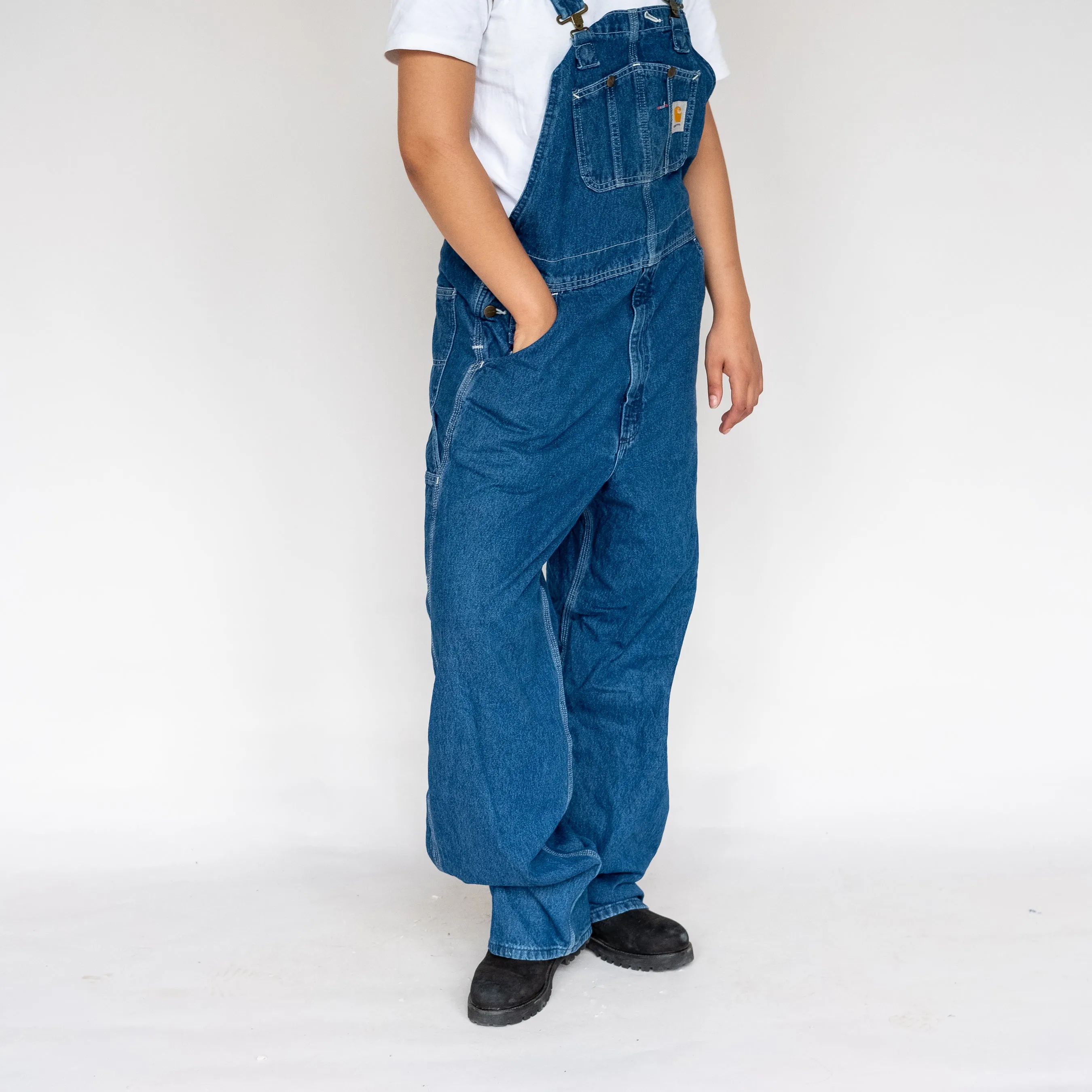 Blue 90s Carhartt Denim Baggy Dungarees (L)