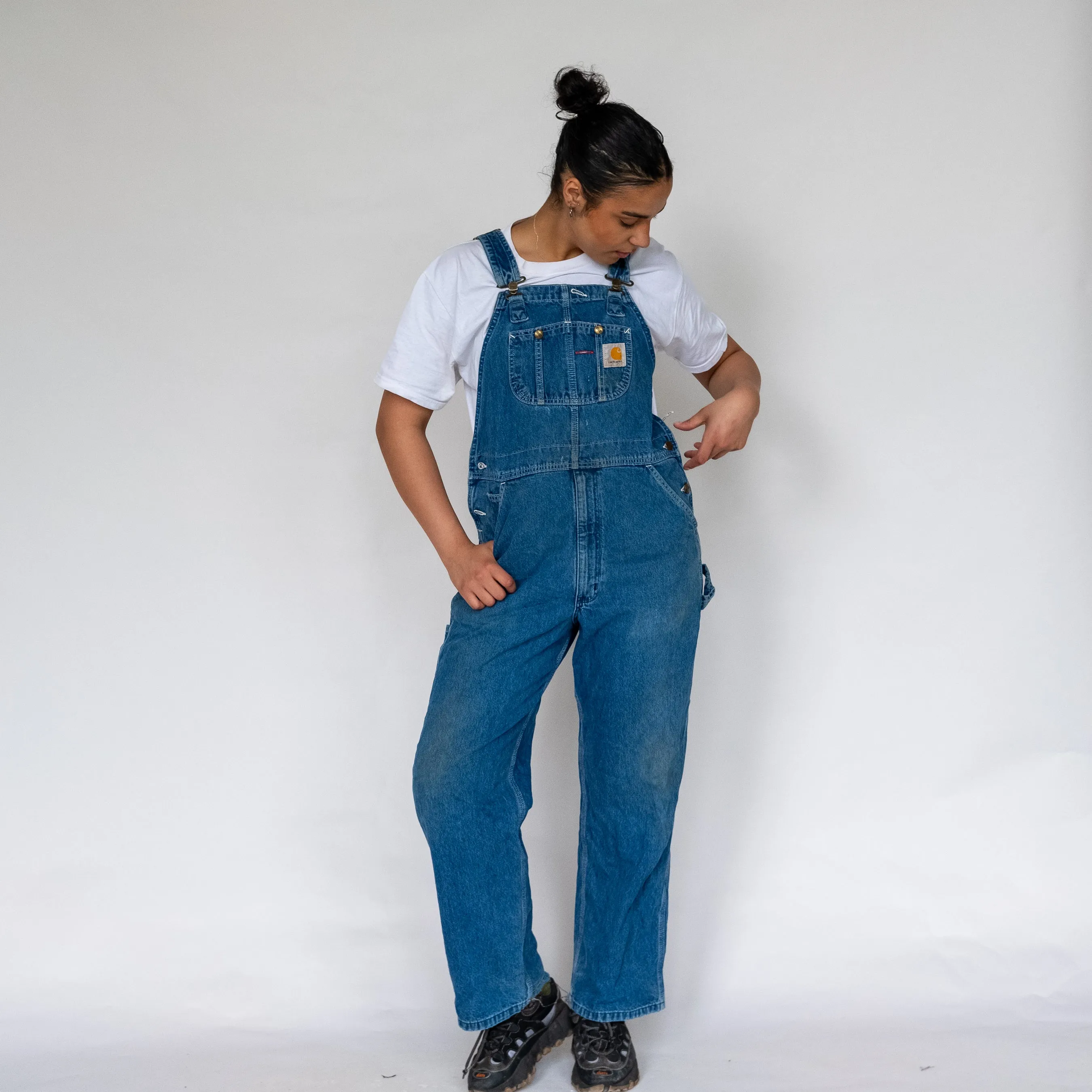 Blue 90s Carhartt Denim Baggy Dungarees (M)