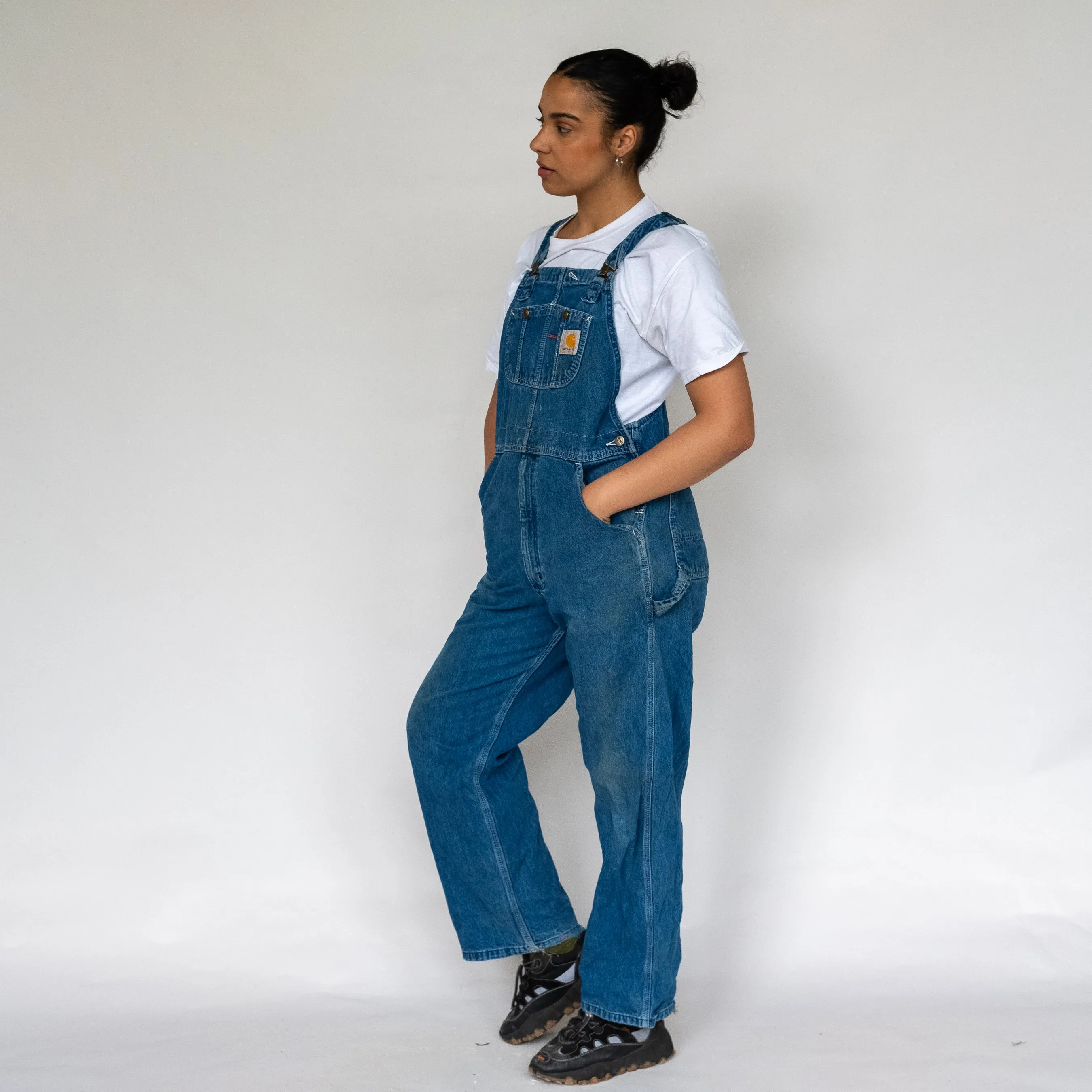 Blue 90s Carhartt Denim Baggy Dungarees (M)