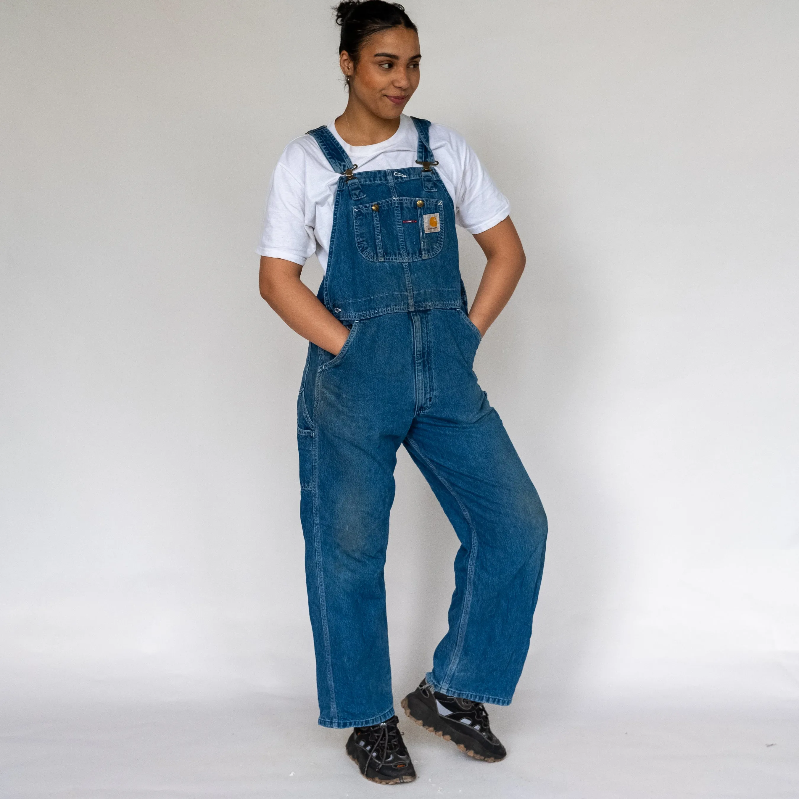 Blue 90s Carhartt Denim Baggy Dungarees (M)