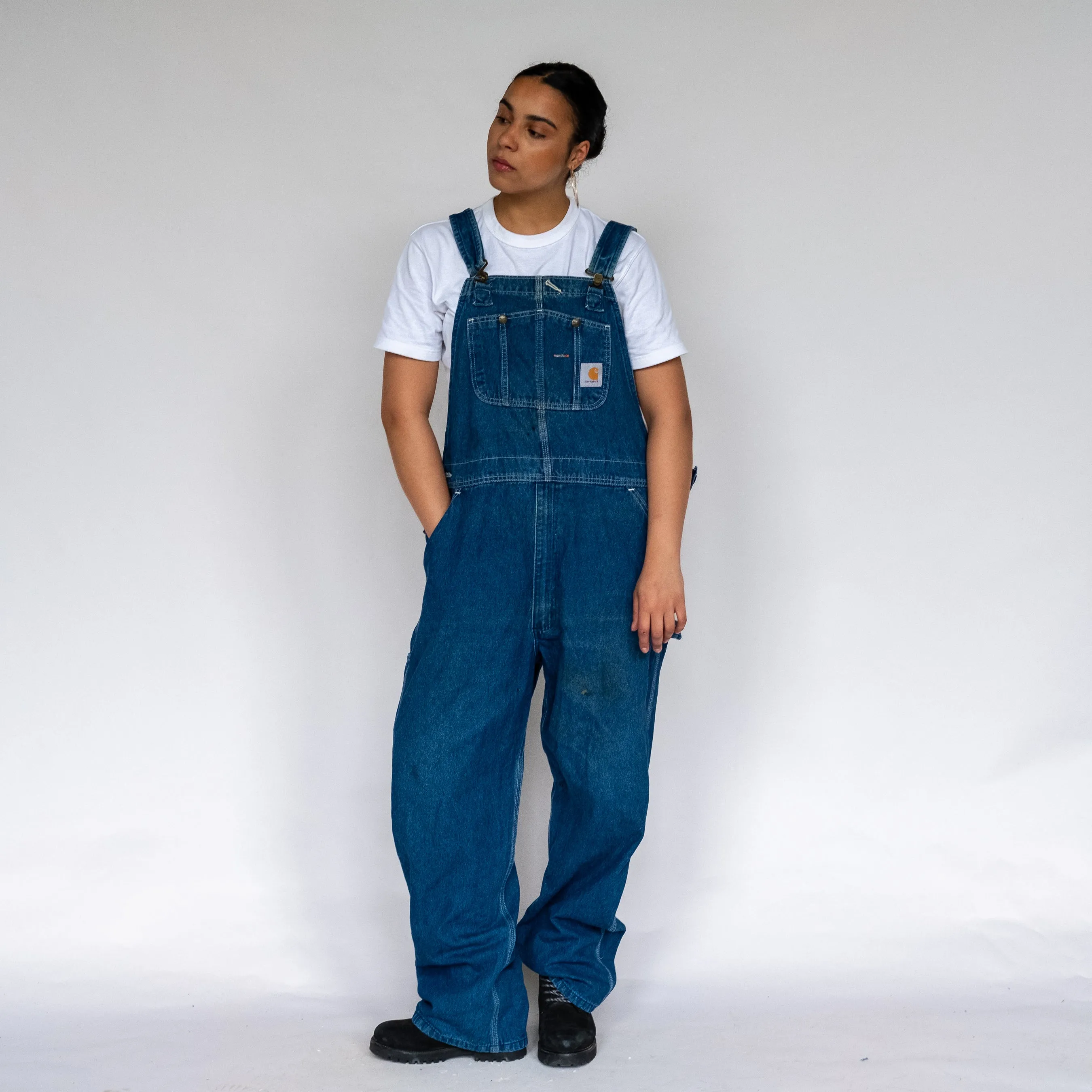 Blue 90s Carhartt Denim Baggy Dungarees (XL)