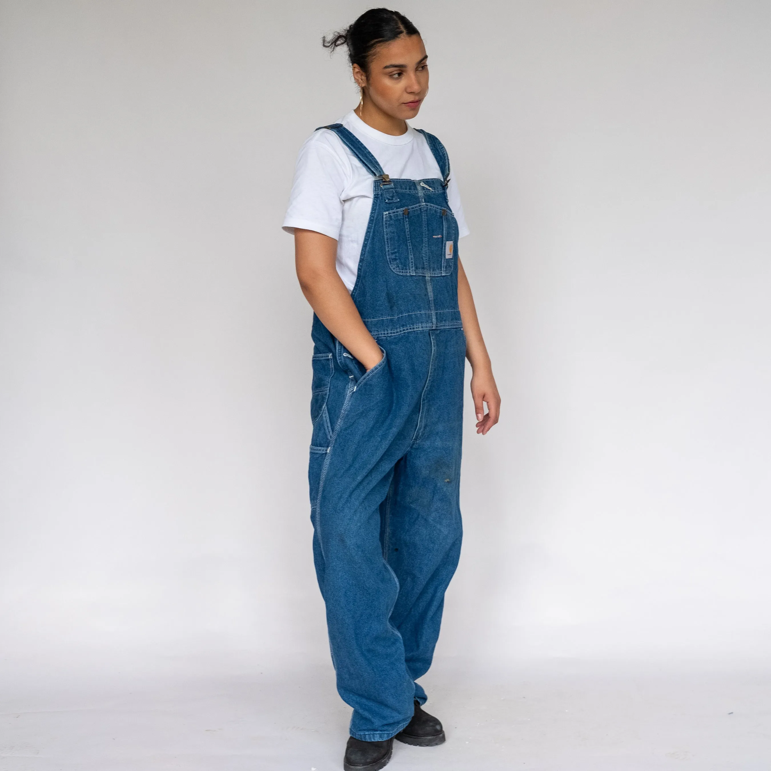 Blue 90s Carhartt Denim Baggy Dungarees (XL)