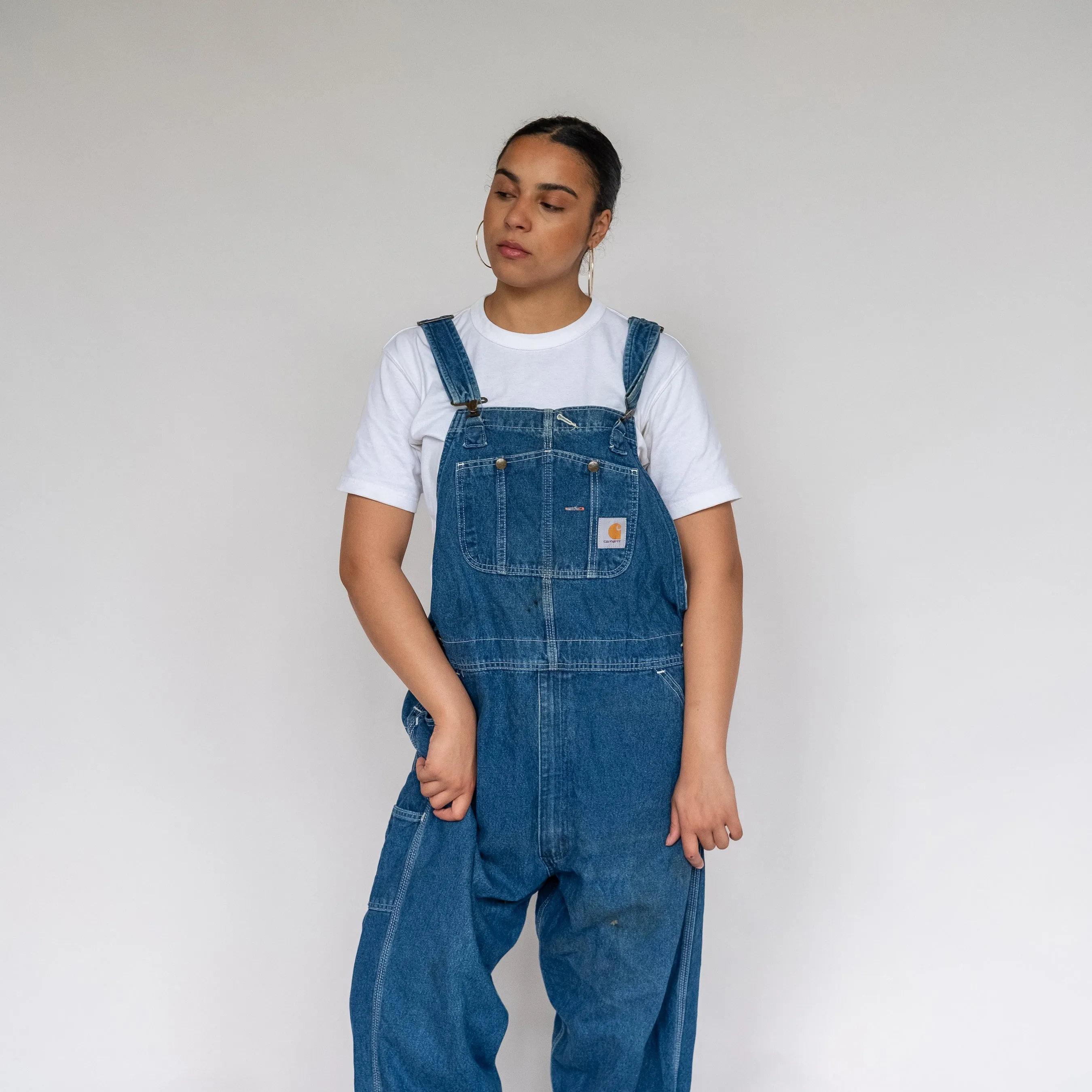 Blue 90s Carhartt Denim Baggy Dungarees (XL)