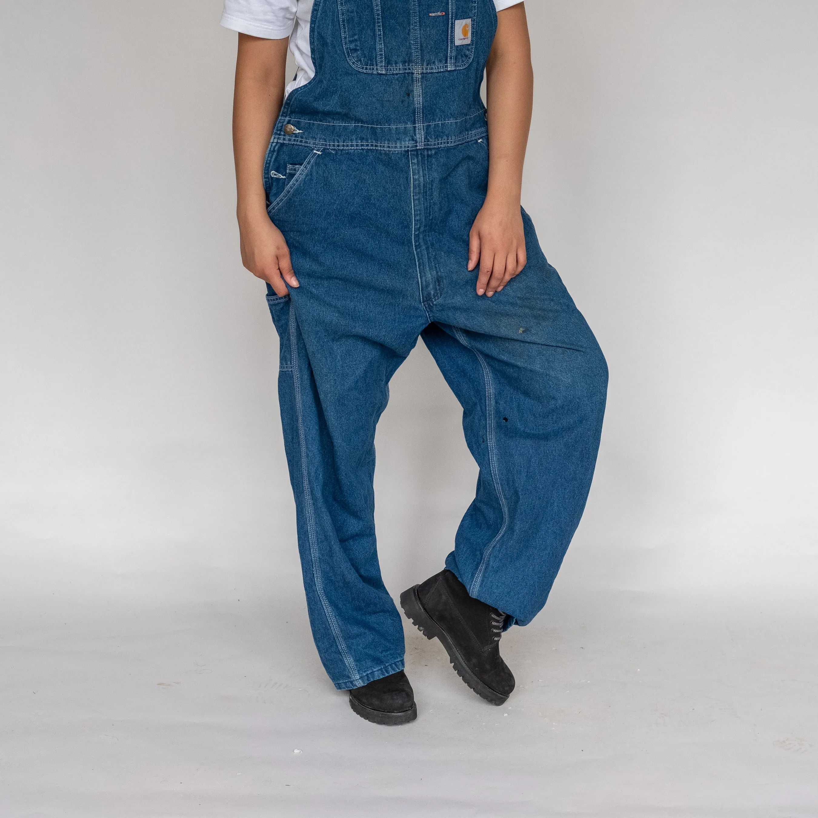 Blue 90s Carhartt Denim Baggy Dungarees (XL)