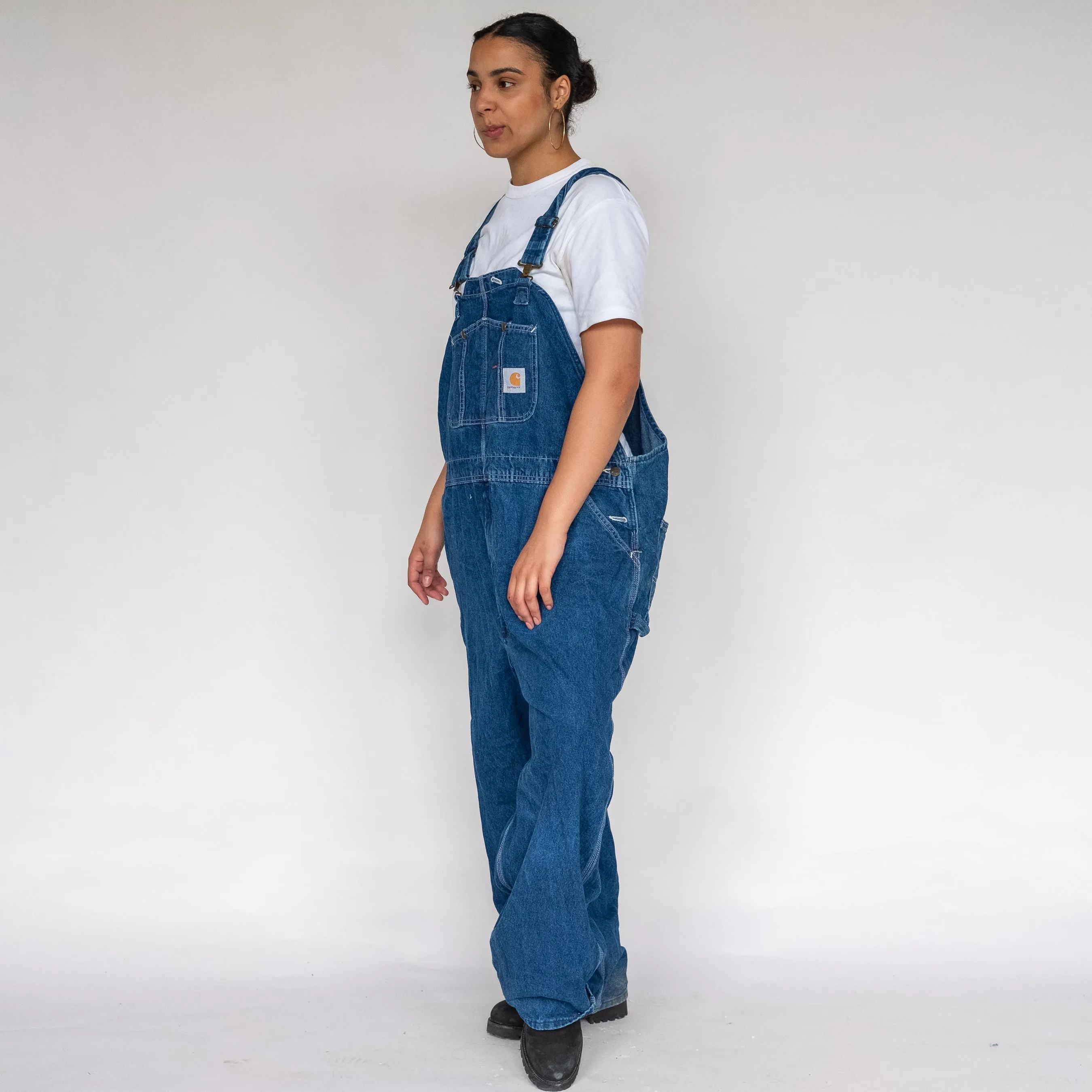 Blue 90s Carhartt Denim Baggy Dungarees (XXL)