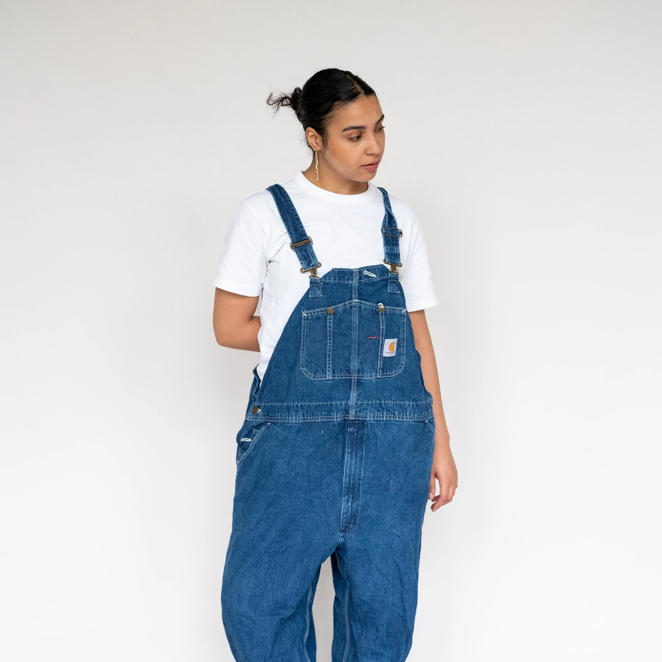 Blue 90s Carhartt Denim Baggy Dungarees (XXL)