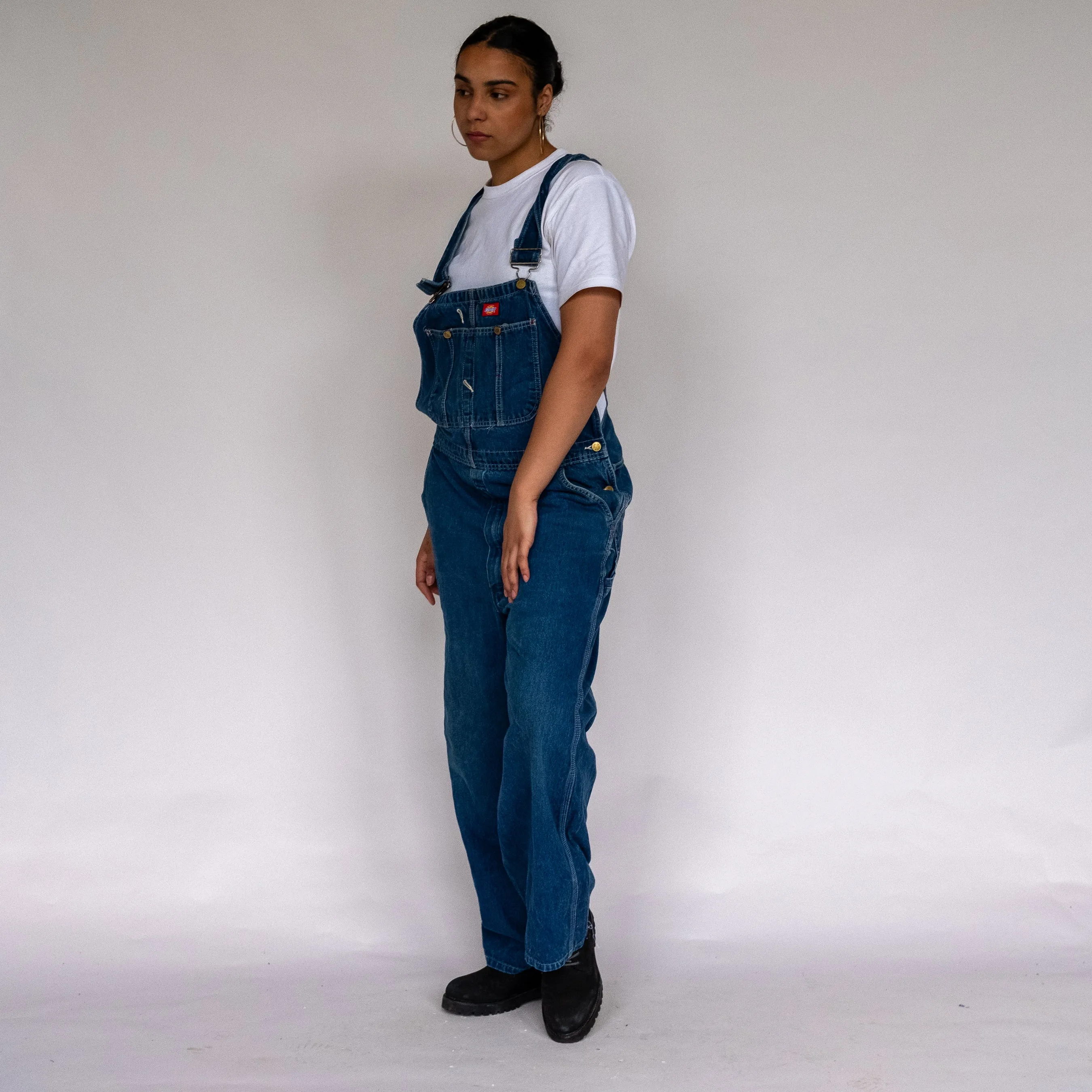 Blue 90s Dickies Denim Baggy Dungarees (L)