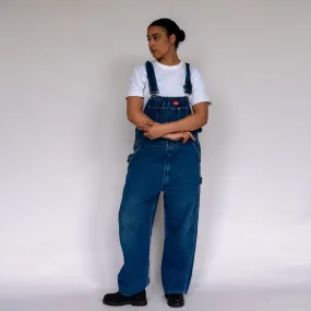 Blue 90s Dickies Denim Baggy Dungarees (L)