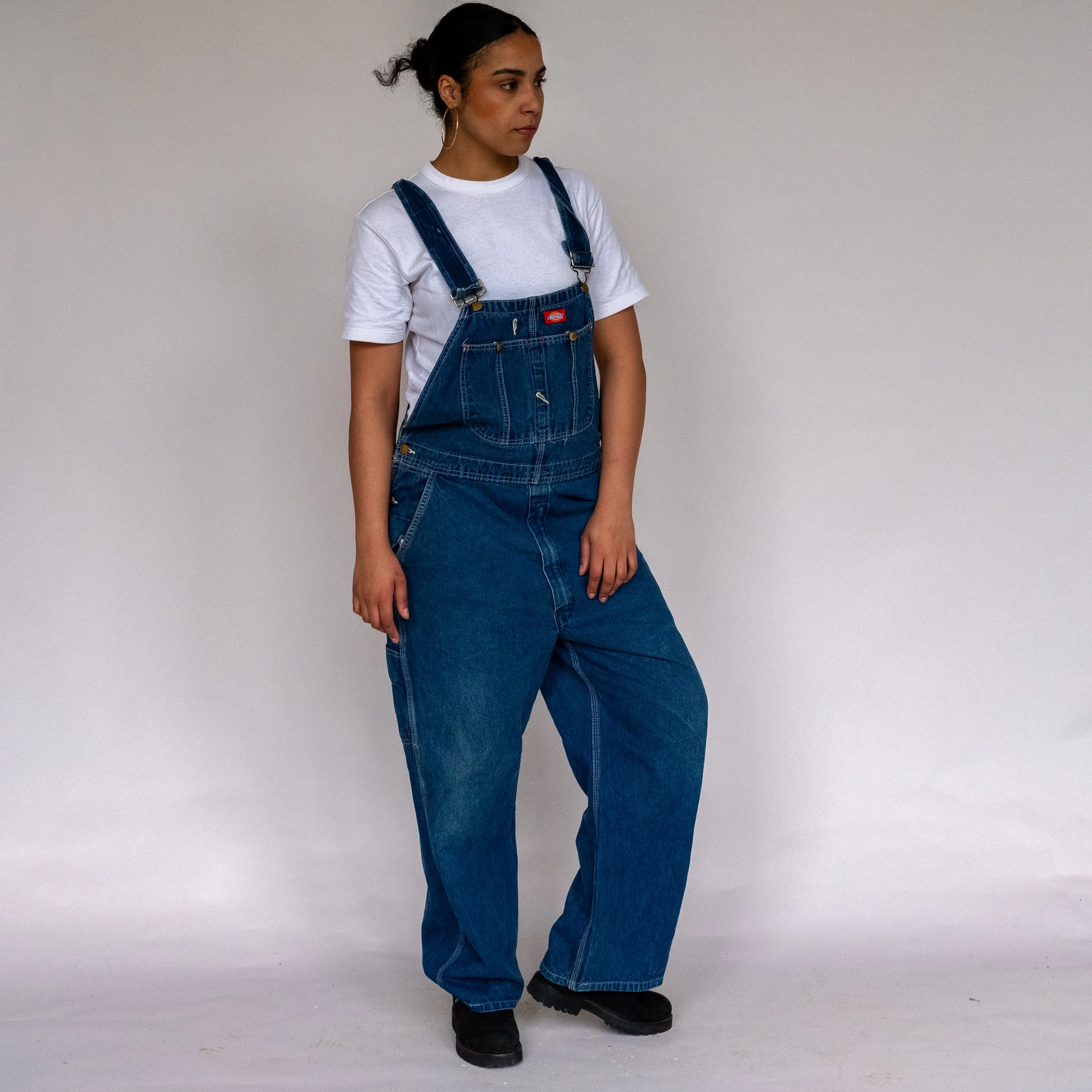 Blue 90s Dickies Denim Baggy Dungarees (L)