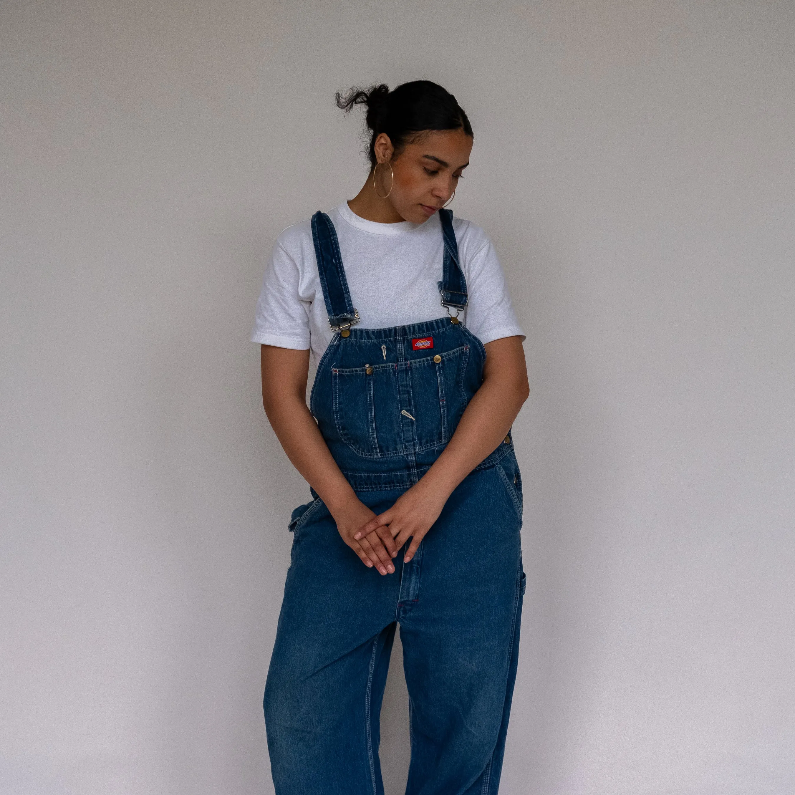 Blue 90s Dickies Denim Baggy Dungarees (L)