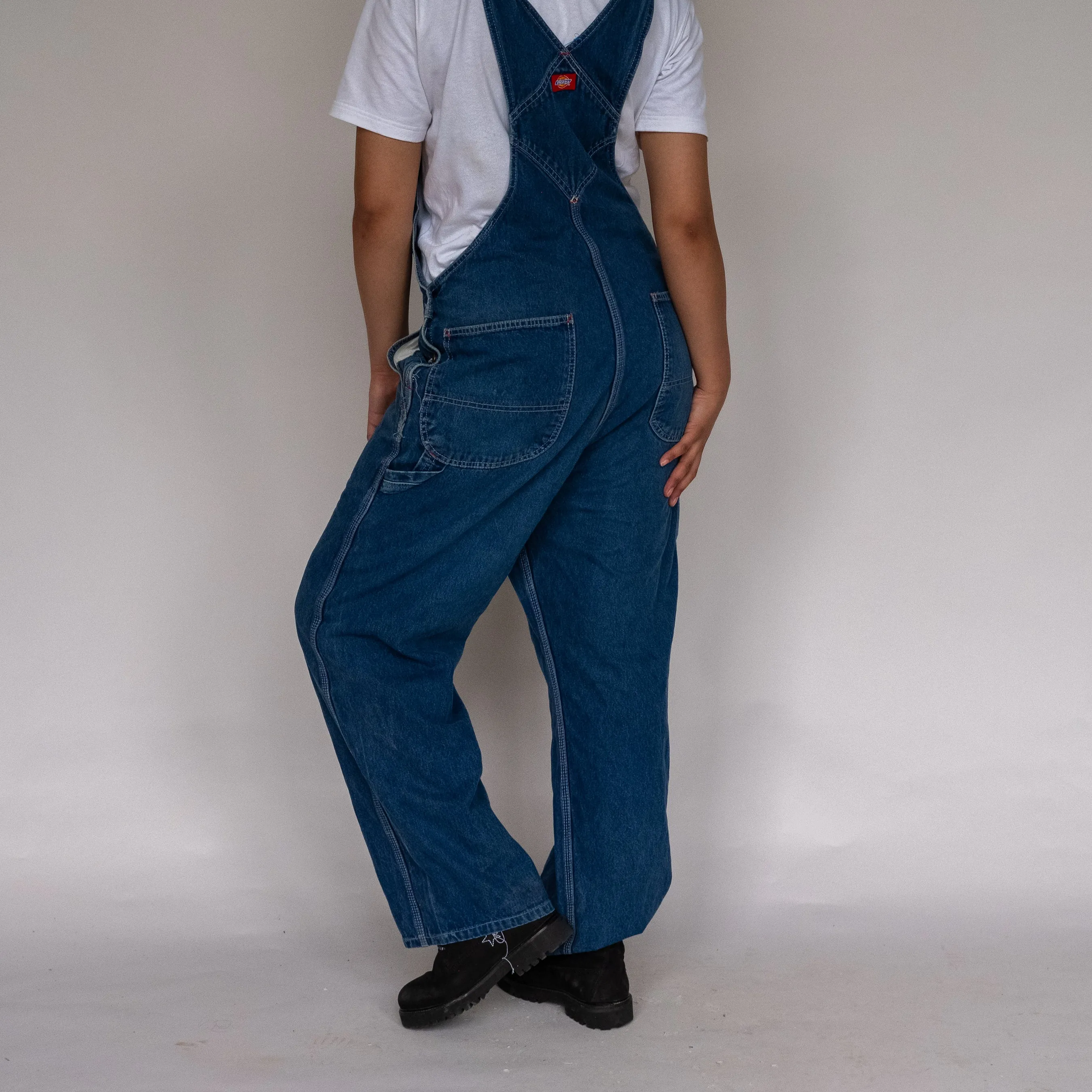 Blue 90s Dickies Denim Baggy Dungarees (L)