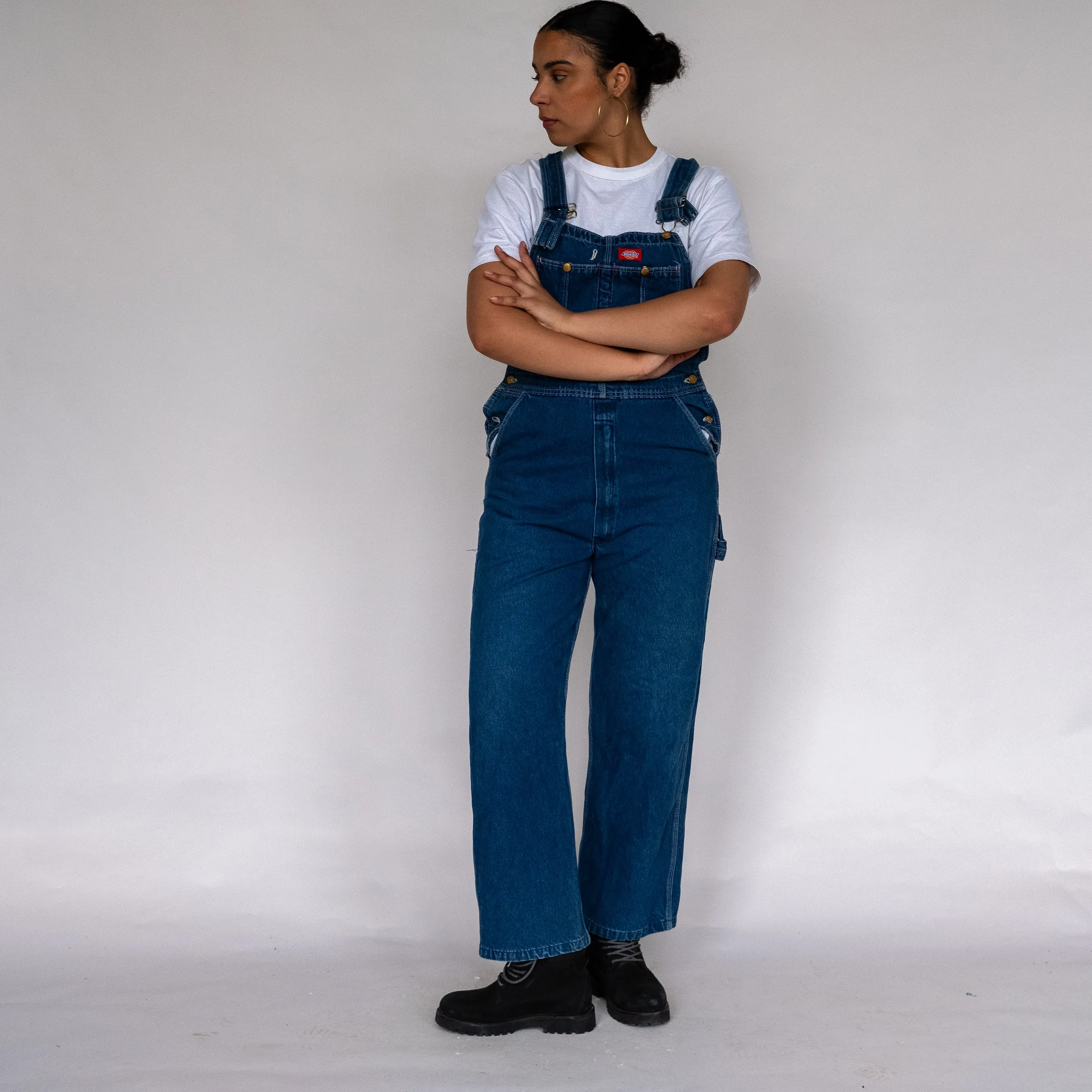 Blue 90s Dickies Denim Baggy Dungarees (M)