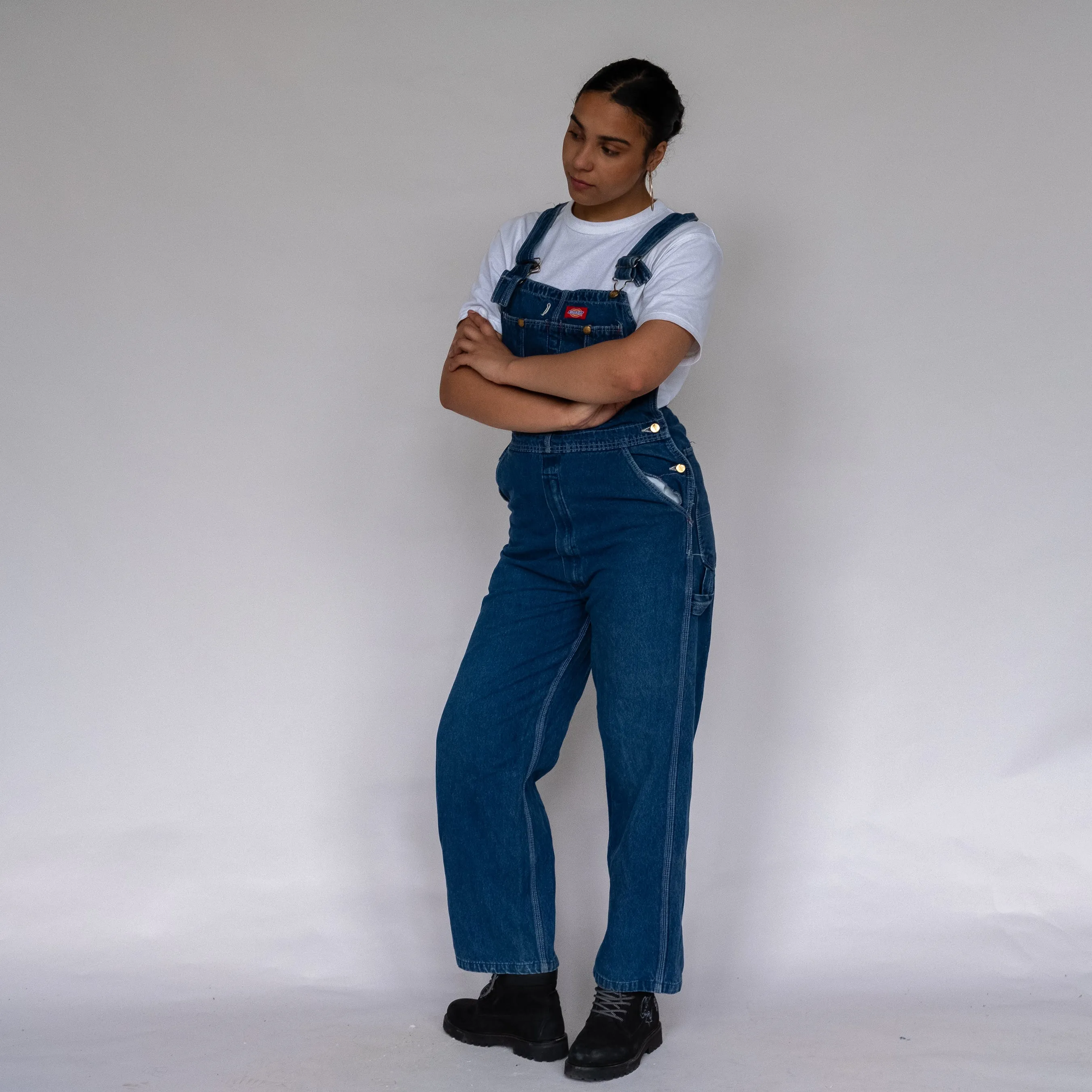 Blue 90s Dickies Denim Baggy Dungarees (M)