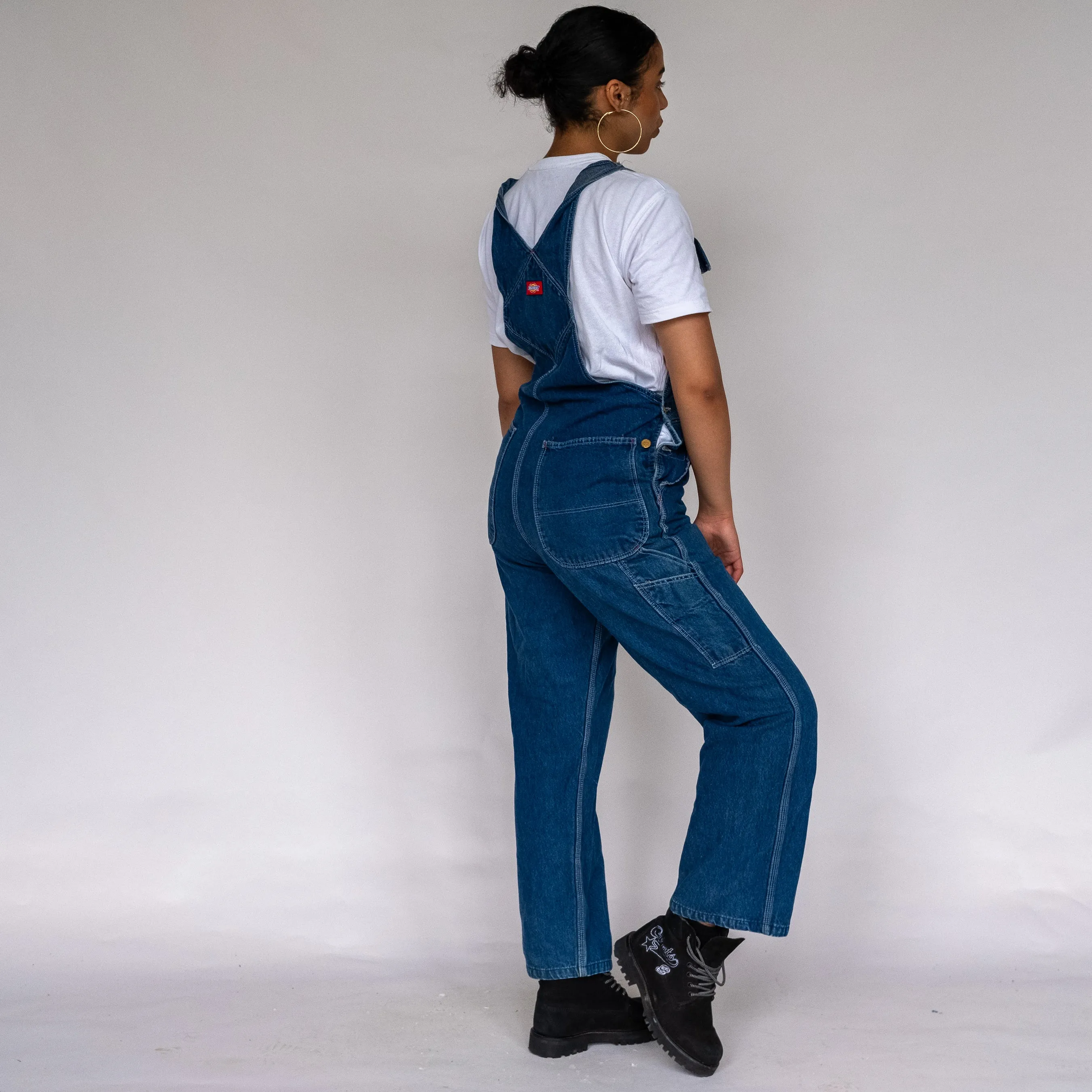 Blue 90s Dickies Denim Baggy Dungarees (M)