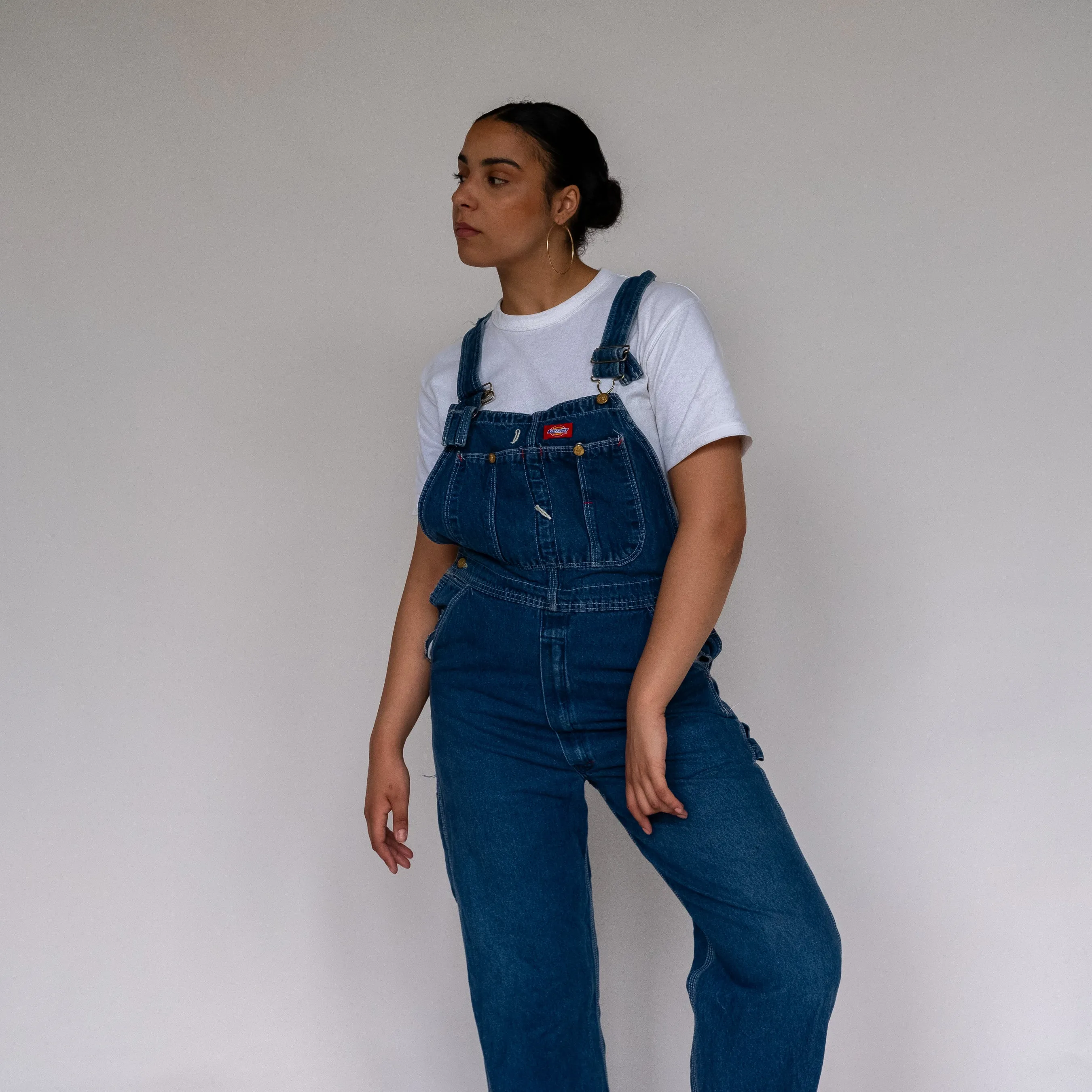 Blue 90s Dickies Denim Baggy Dungarees (M)