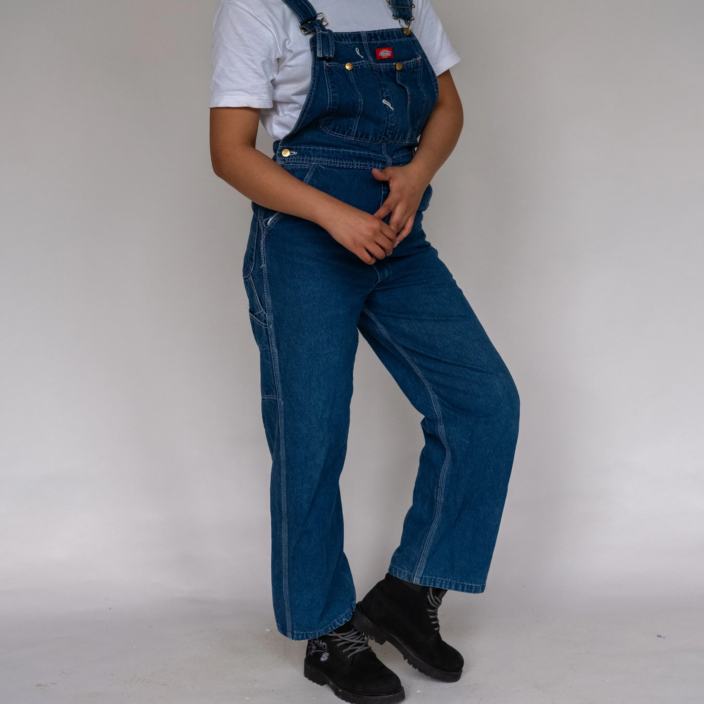 Blue 90s Dickies Denim Baggy Dungarees (M)